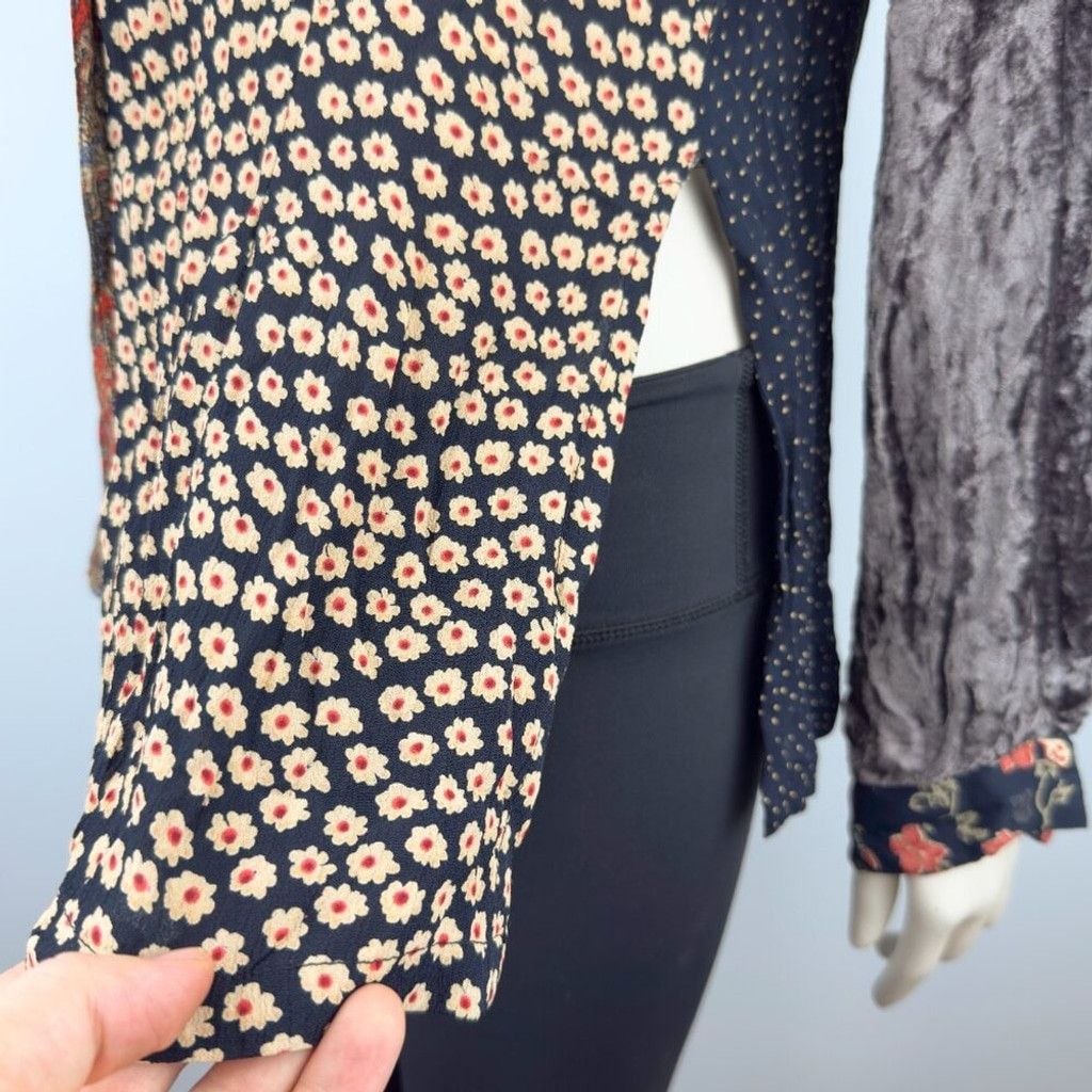 French Connection FRENCH CONNECTION Patchwork Dot Button-Up Shirt Blouse sz L Size L / US 10 / IT 46 - 9 Thumbnail