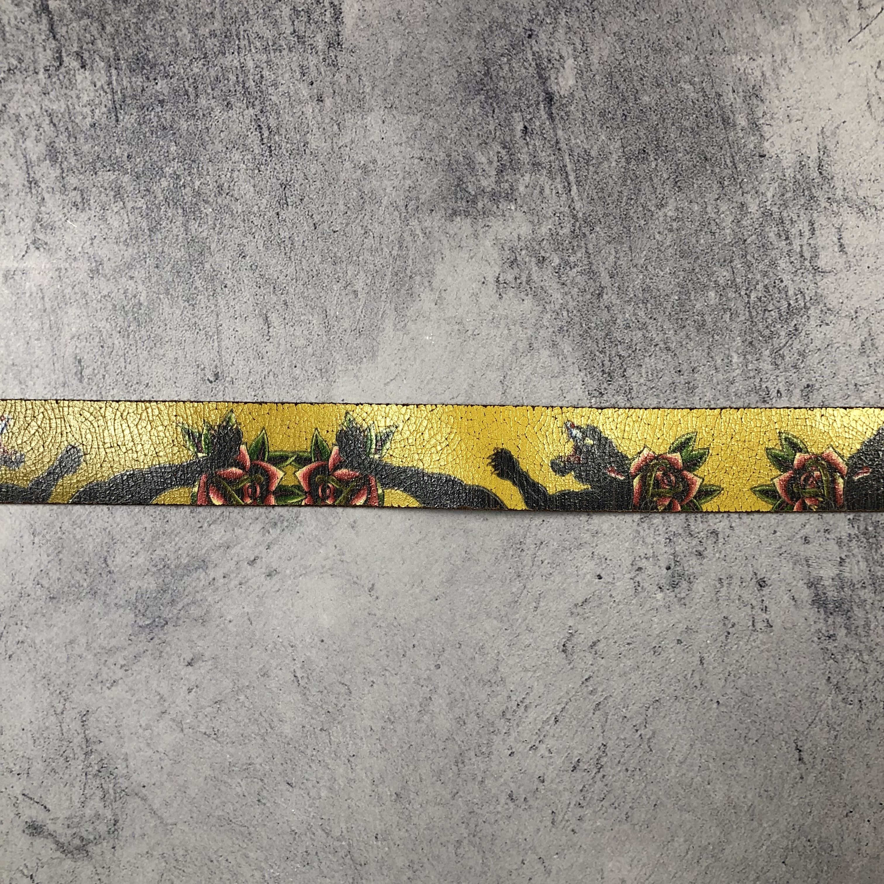 Christian Audigier Y2K Ed Hardy Panther Rose Leather Belt Size ONE SIZE - 3 Thumbnail