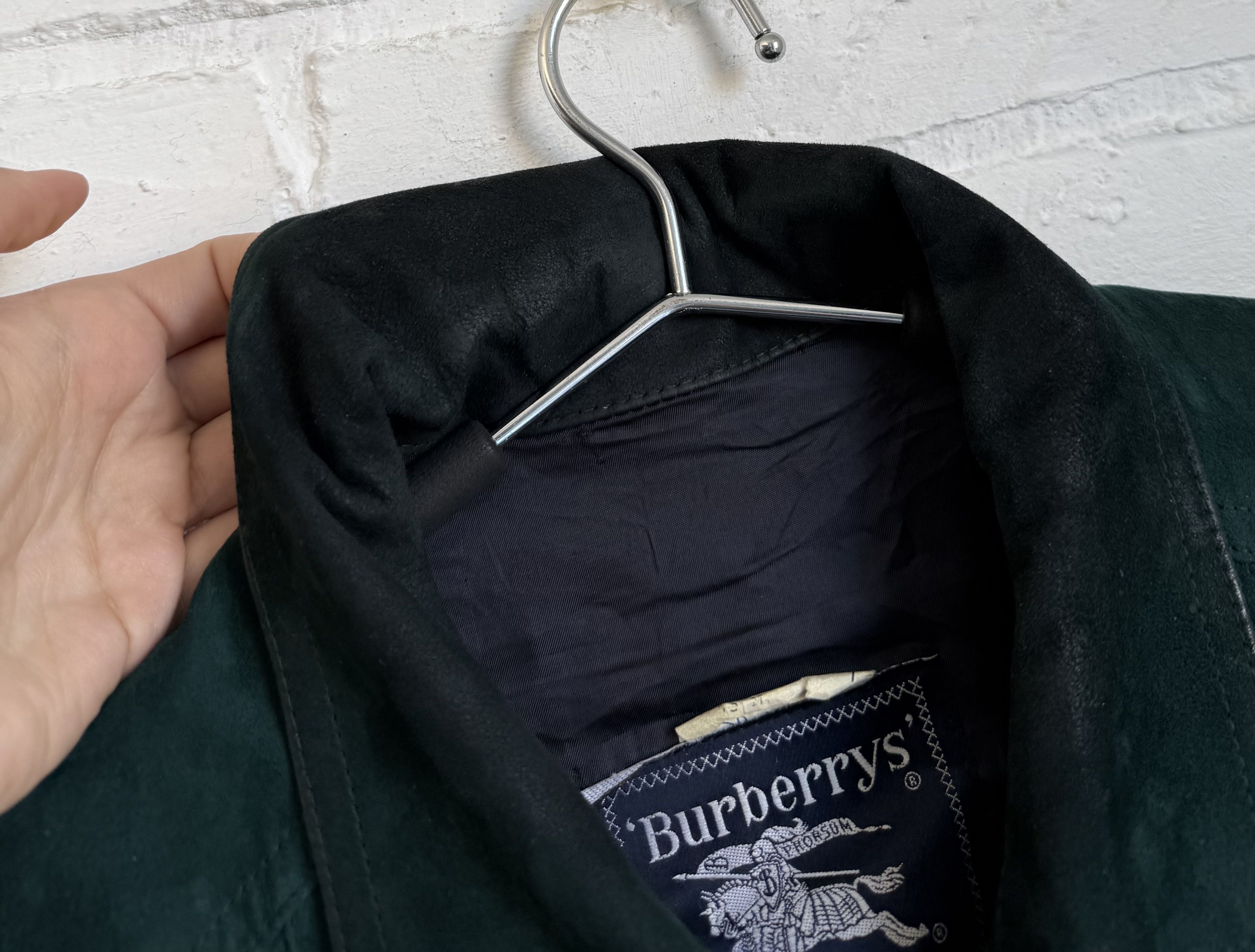 Burberry Vintage Burberrys Suede Leather bomber jacket Dark Green Size US L / EU 52-54 / 3 - 14 Thumbnail