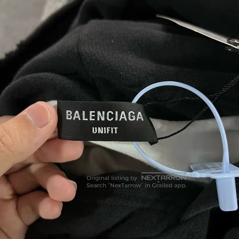 Balenciaga Balenciaga Black Print Crack Design Hole Crack Effect Size US S / EU 44-46 / 1 - 7 Thumbnail