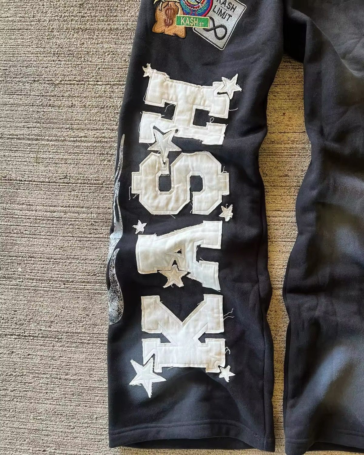 Vintage Retro Double Waisted Embroidered Letter Sweatpants Size US 36 / EU 52 - 4 Thumbnail