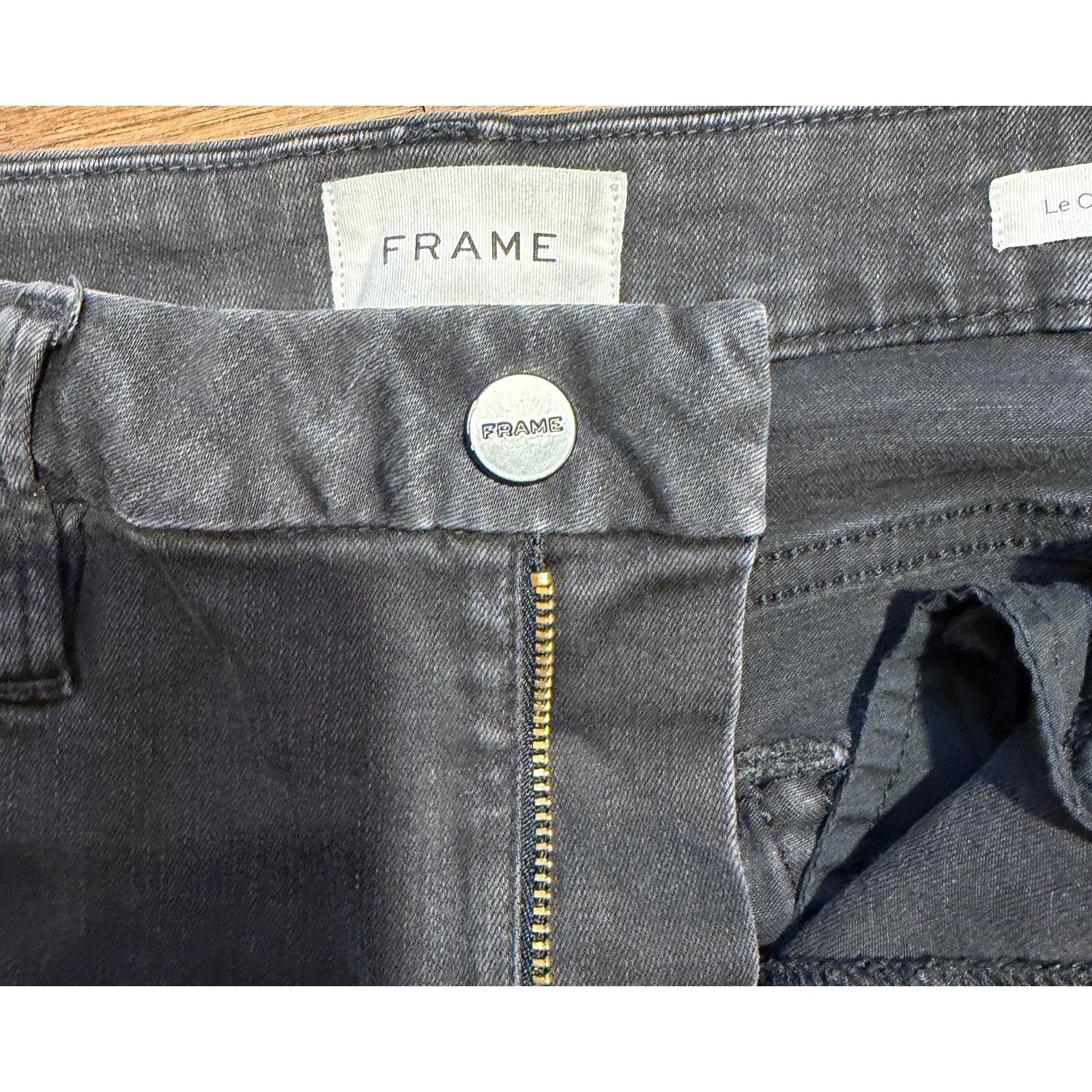 Frame Frame Le Mini Boot Cut Jeans Black Noir High Rise Size 32 Size 32" / US 10 / IT 46 - 12 Thumbnail