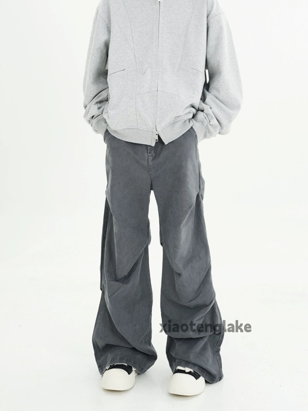 Designer × Japanese Brand × Vintage washed faded utility loose baggy pleated flared pants Size US 32 / EU 48 - 2 Thumbnail