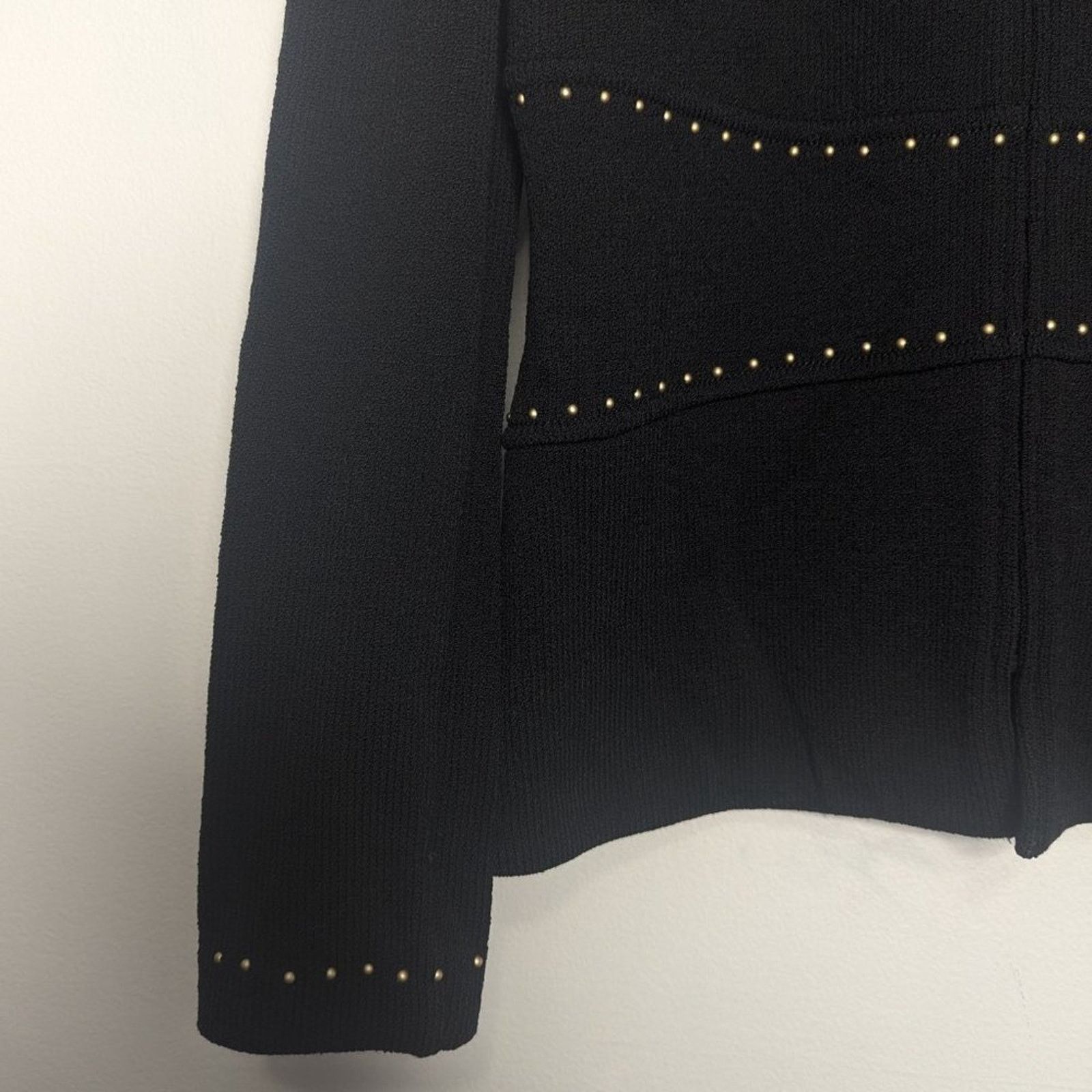 St. John St. John Vintage Black Full Zip Long Sleeve Jacket Studded 2 Size S / US 4 / IT 40 - 4 Thumbnail