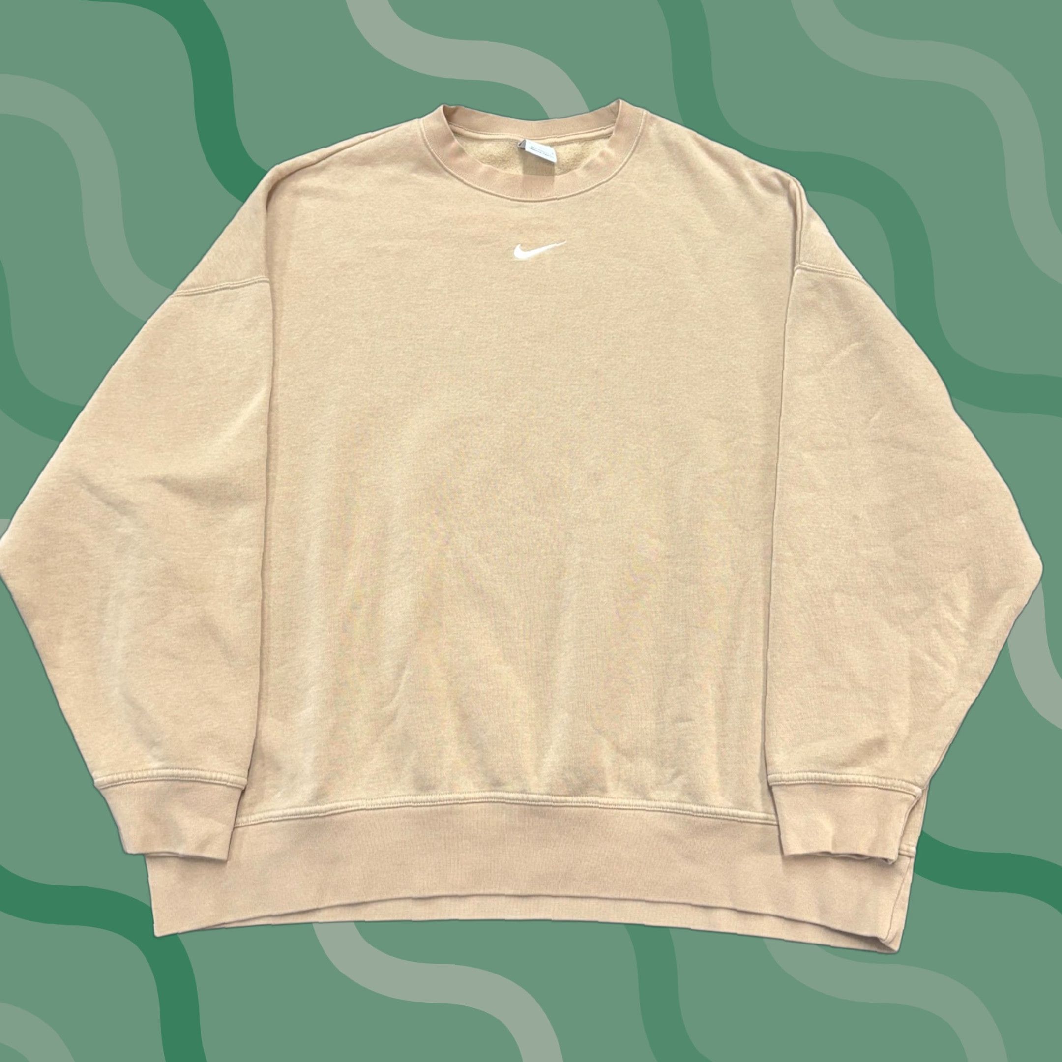 Nike Nike Sweatshirt Mens M Beige Fleece Pullover Crewneck Logo Swoosh Basic Size US M / EU 48-50 / 2 - 1 Thumbnail
