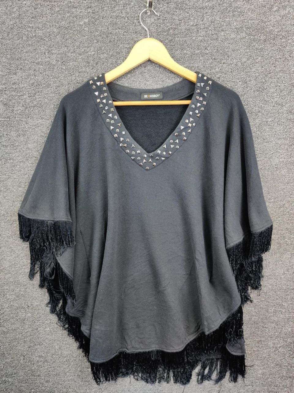 Beams Plus Vintage Beams Boy Studded Fringe Poncho Size US XL / EU 56 / 4 - 1 Thumbnail