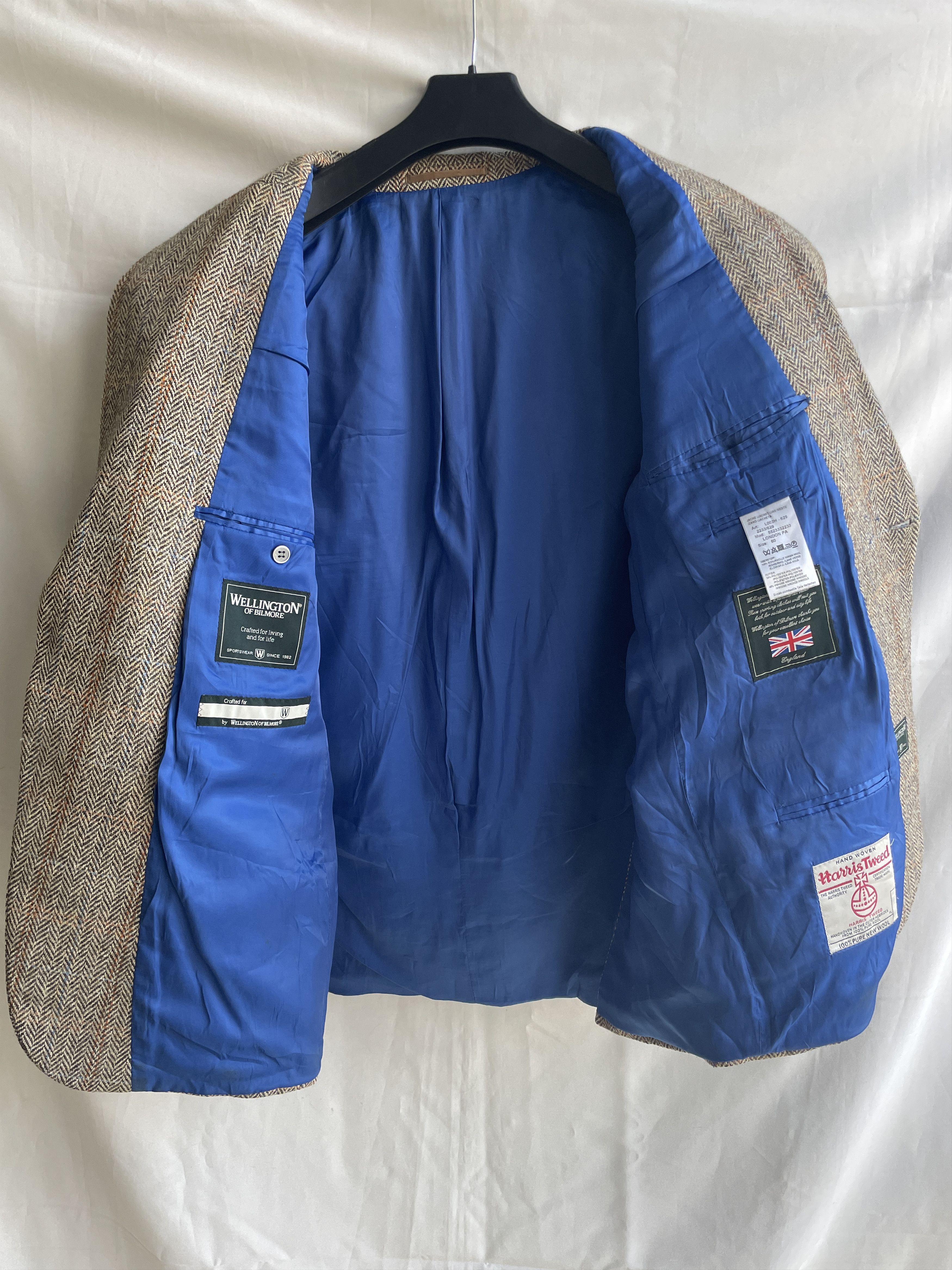 Other Share Wellington Bilmore Herringbone Harris Tweed Sport Coat Size 50R - 3 Thumbnail