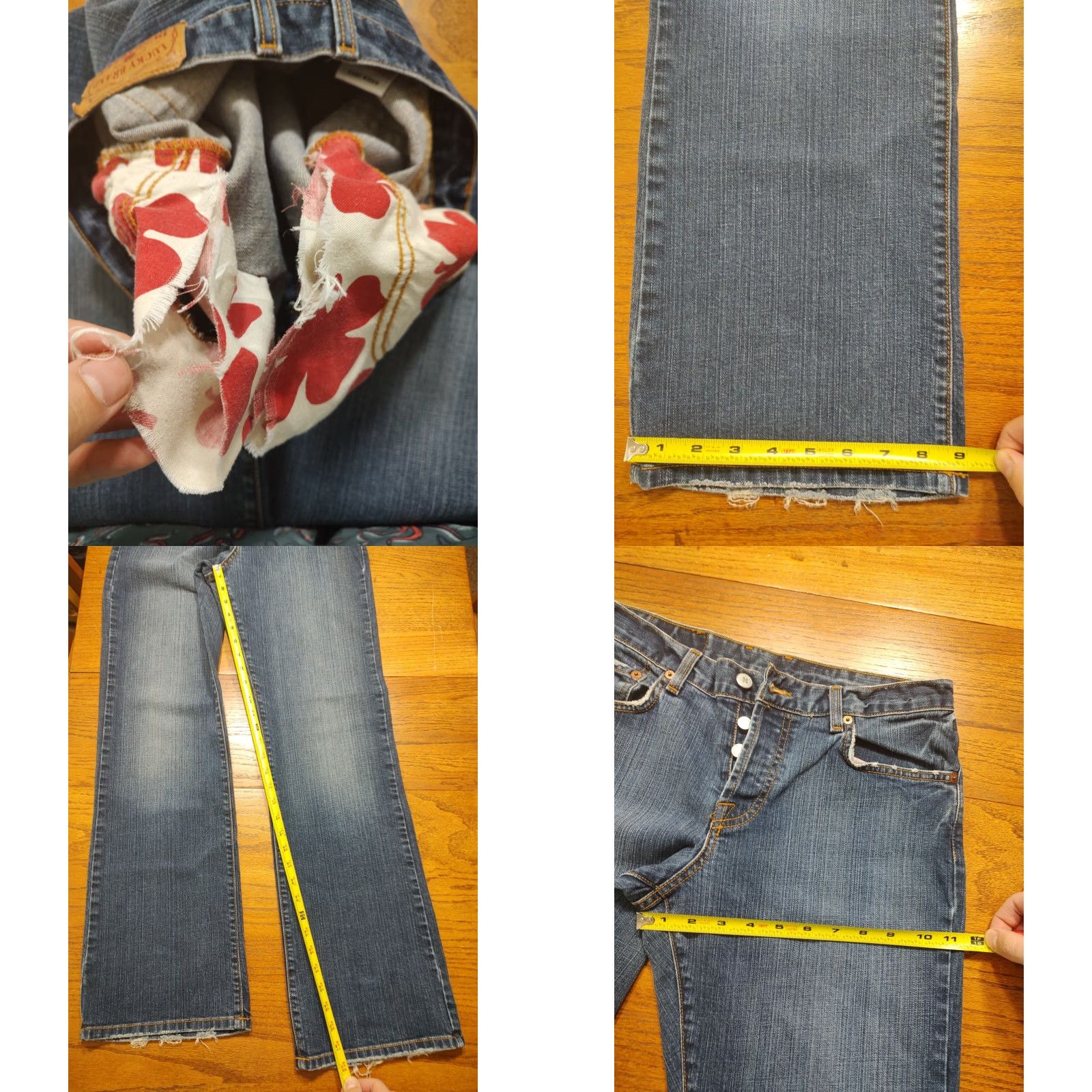 Lucky Brand VINTAGE Lucky Brand Easy Rider Jeans Womens 8 X 32 Bootcut Button Fly USA Denim Blue Size 30" / US 8 / IT 44 - 8 Thumbnail