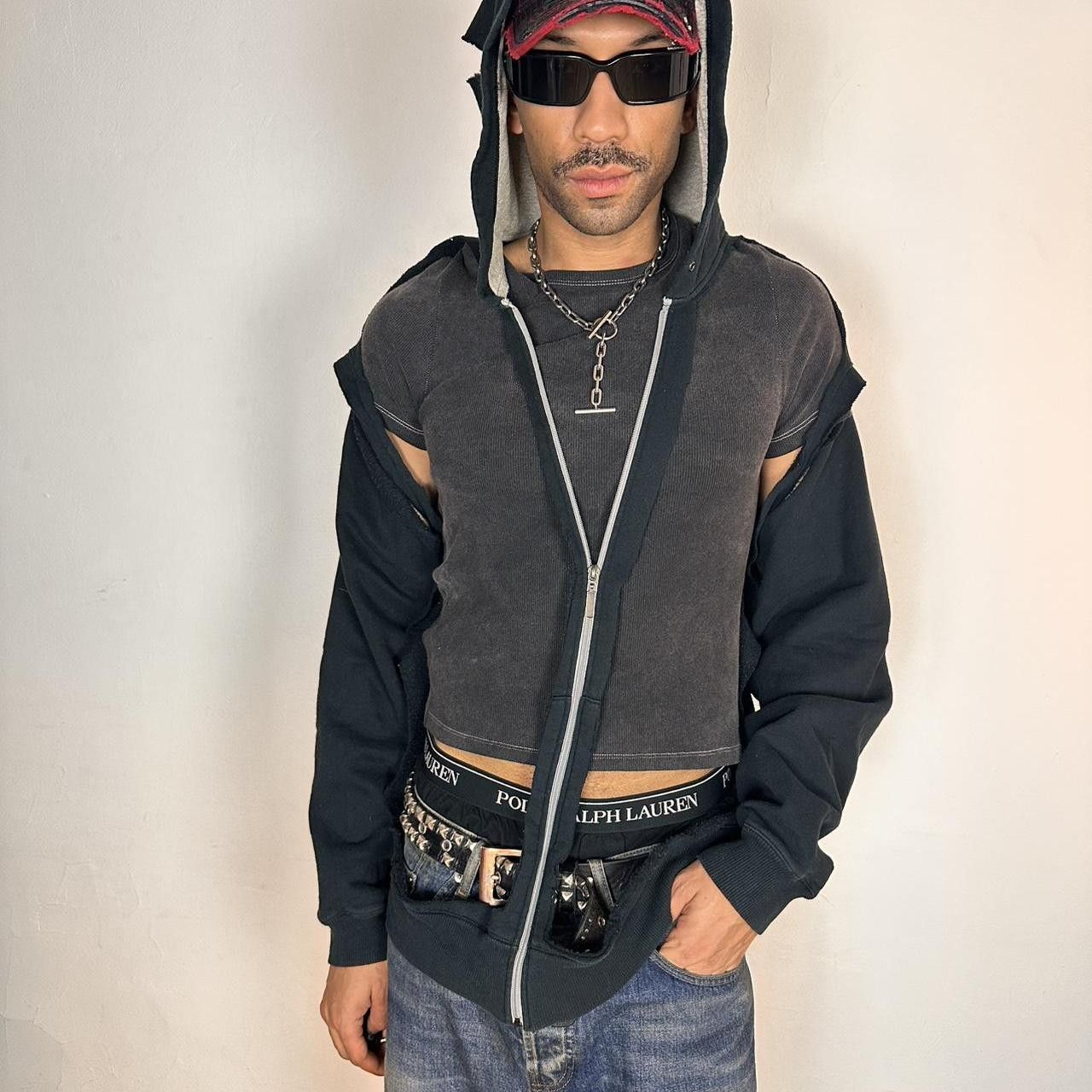 Other ASTROBOI* Champion Deconstructed Black Zip Up Hoodie _ XL Size US XL / EU 56 / 4 - 1 Thumbnail