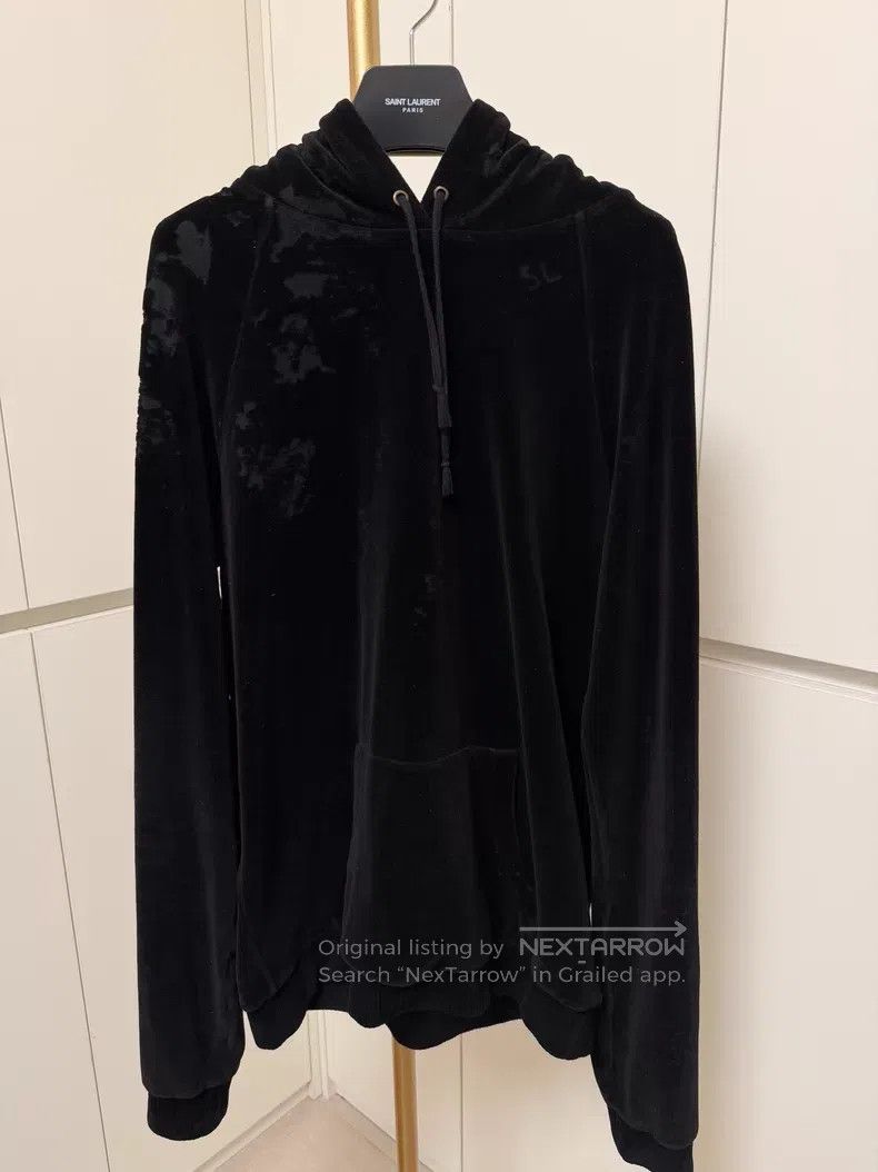 Saint Laurent Paris Saint Laurent Paris Black Velvet Hoodie XL Size i Size US XL / EU 56 / 4 - 2 Thumbnail