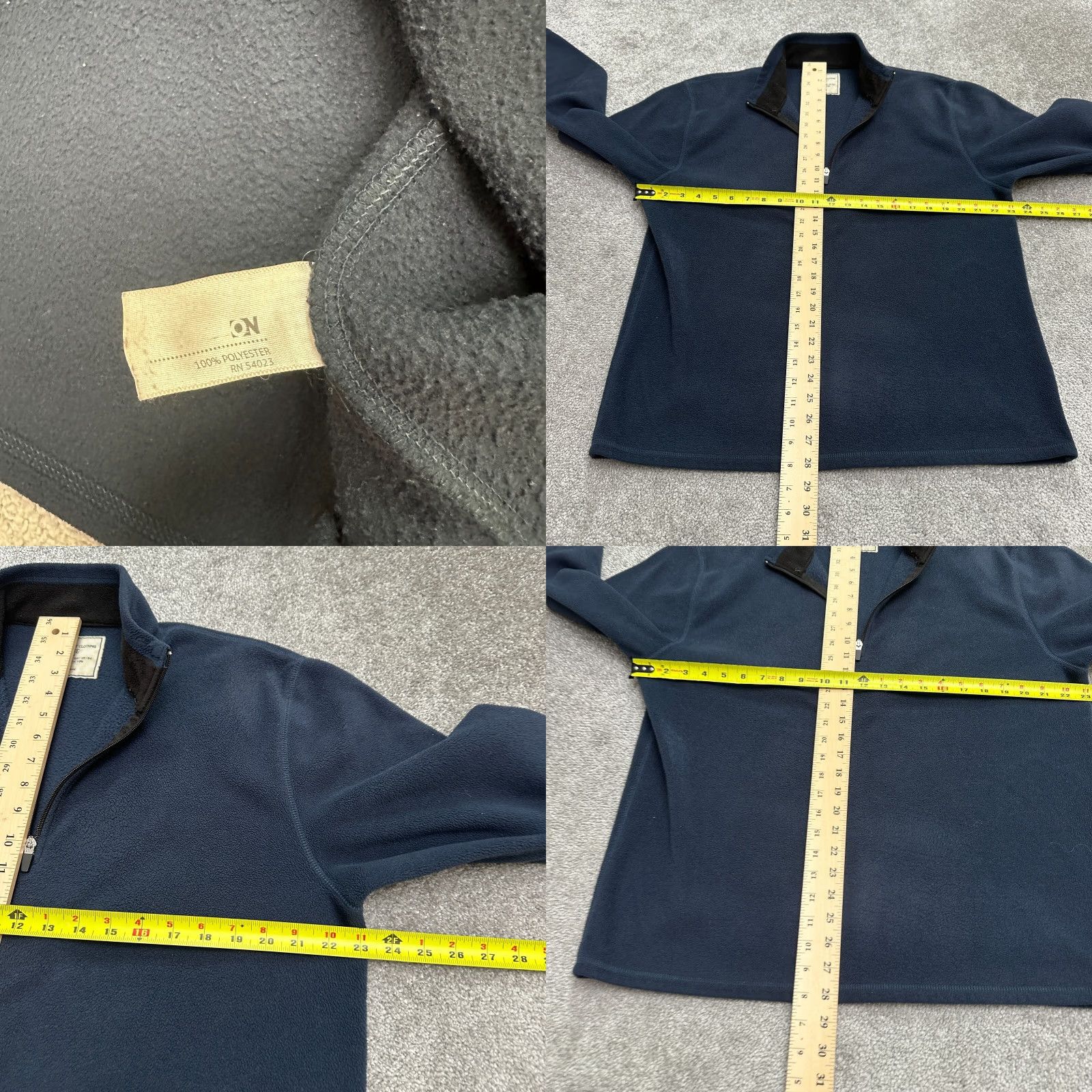 Old Navy Old Navy Fleece Jacket Large 1/2 Zip Mock Neck Navy Blue Hiking Outdoor Mens Size L / US 10 / IT 46 - 8 Thumbnail