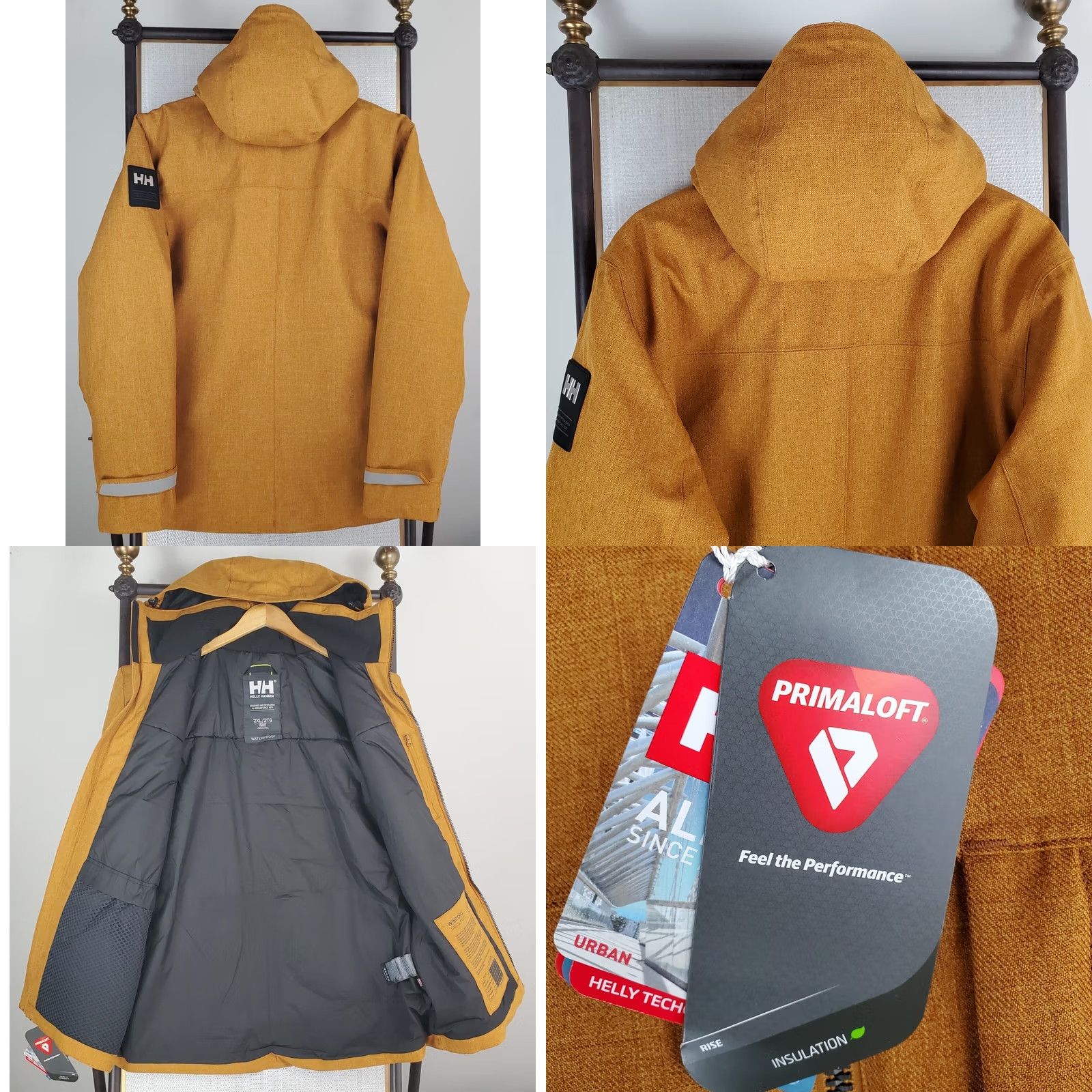 Helly Hansen Helly Hansen Jacket Mens XL Primaloft Rise Insulated Hooded Waterproof Winter Windproof Reflective Helly Tech Full Zip Beige Size US XL / EU 56 / 4 - 8 Thumbnail