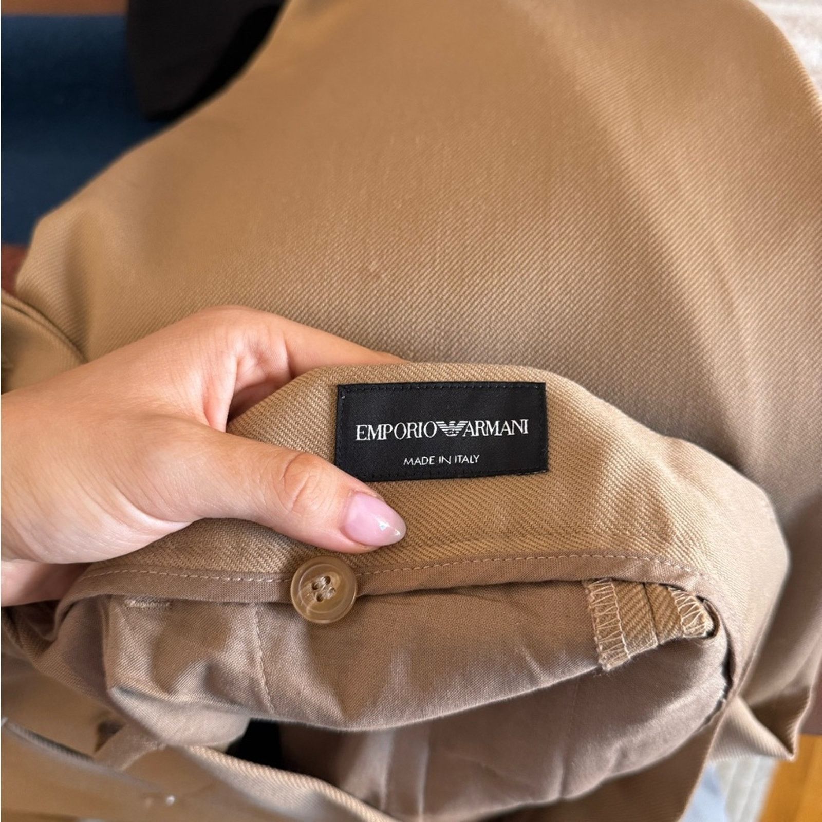 Emporio Armani Emporio Armani Beige Wool Loose-fitting trousers Size US 32 / EU 48 - 5 Thumbnail