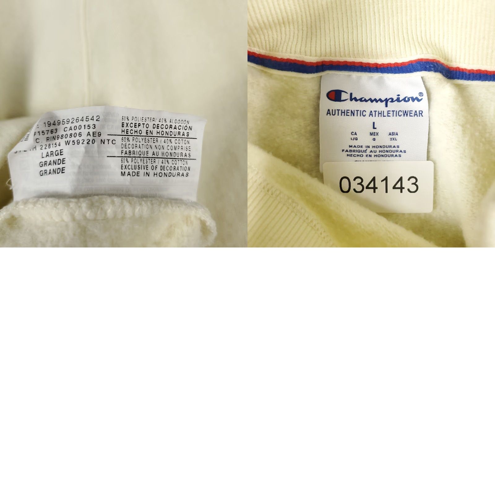 Champion Champion Sweater Womens Large Ivory Mock Neck Pullover Sweatshirt Ladies Size L / US 10 / IT 46 - 8 Thumbnail