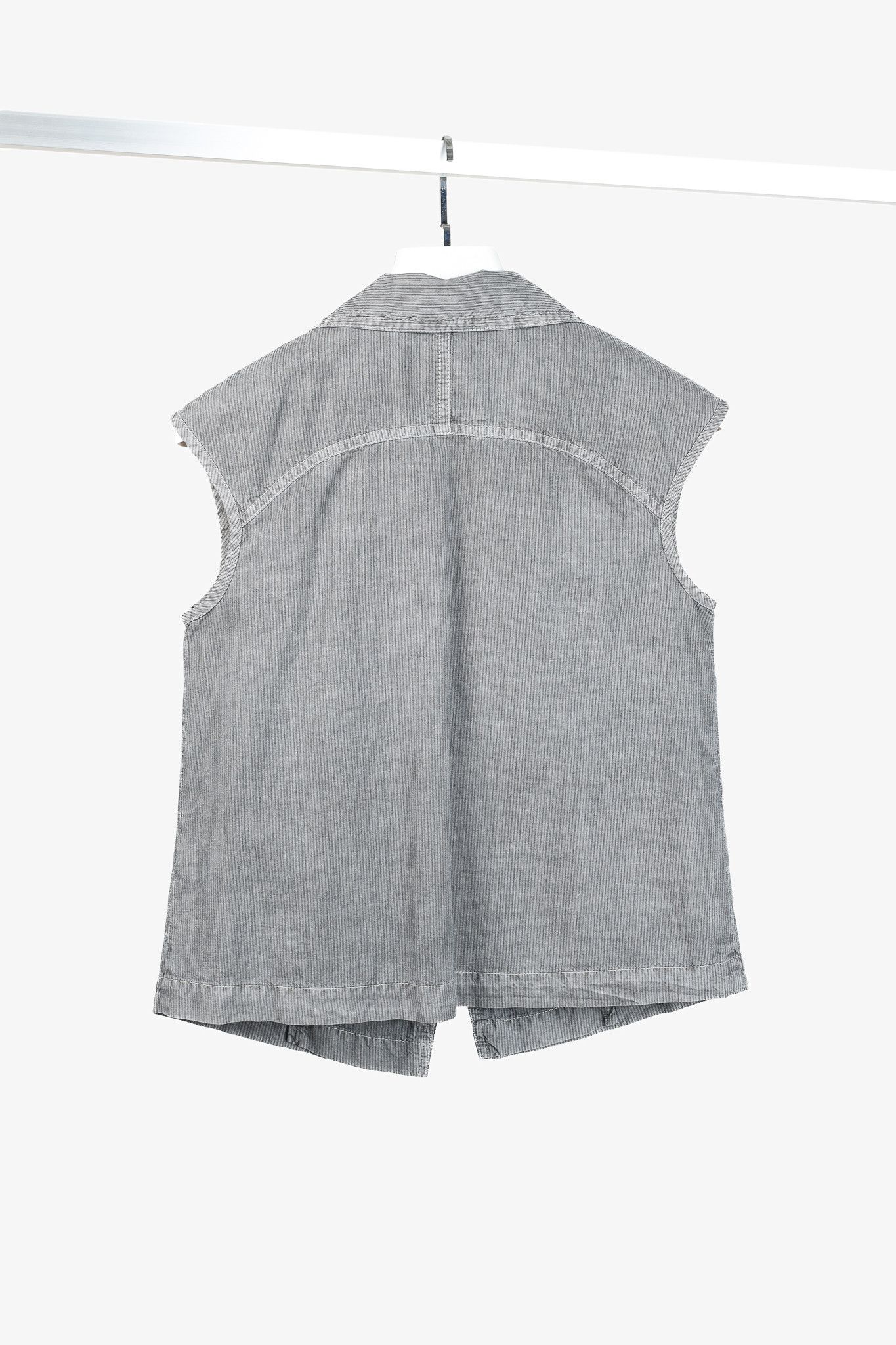 Other Oska Grey Black Stripes Asymmetrical Closure Box Soft Vest Size M / US 6-8 / IT 42-44 - 2 Thumbnail