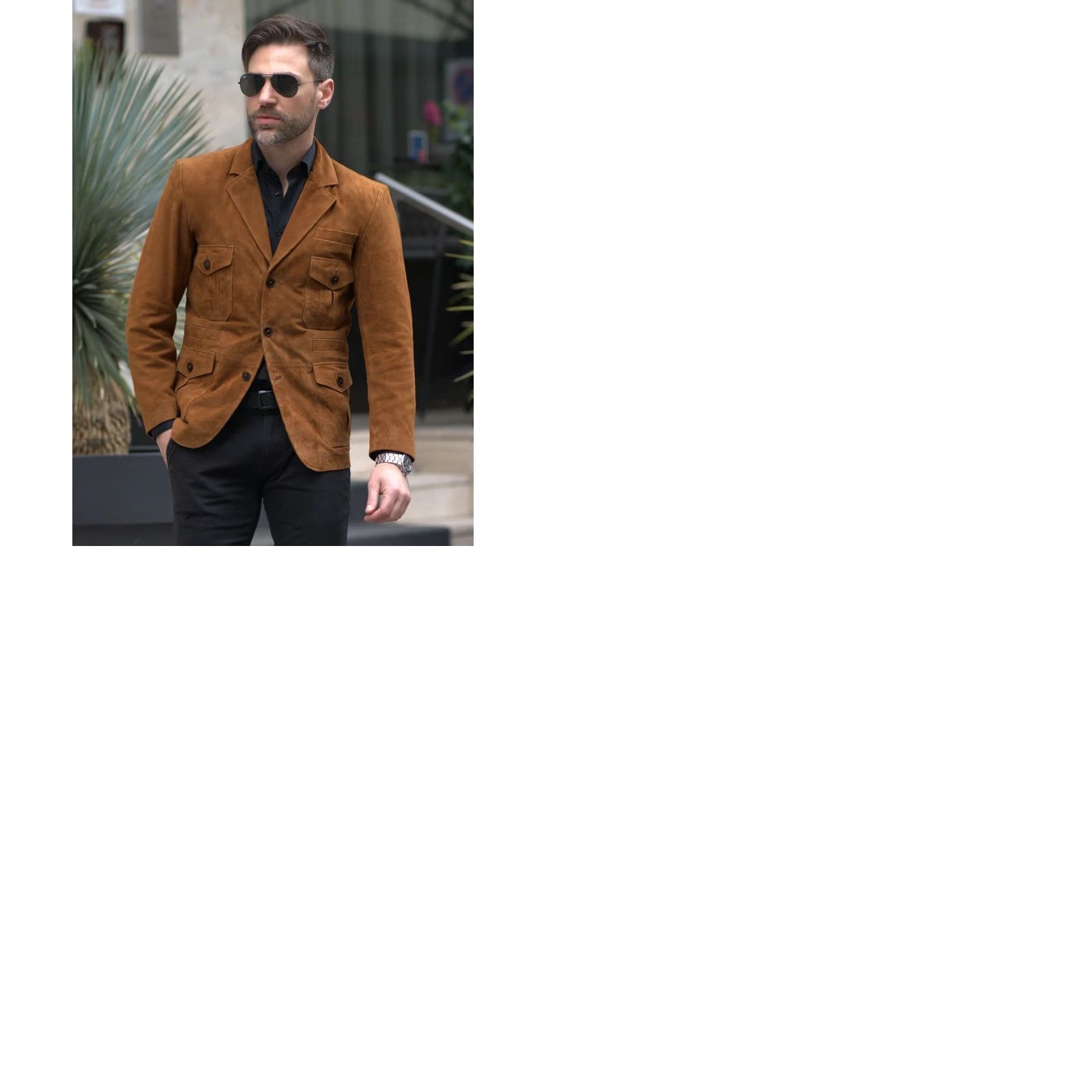 Vintage Studio Suits Jacket 4XL Brown Caramel Leather Suede Blazer NEW Size 48R - 9 Thumbnail