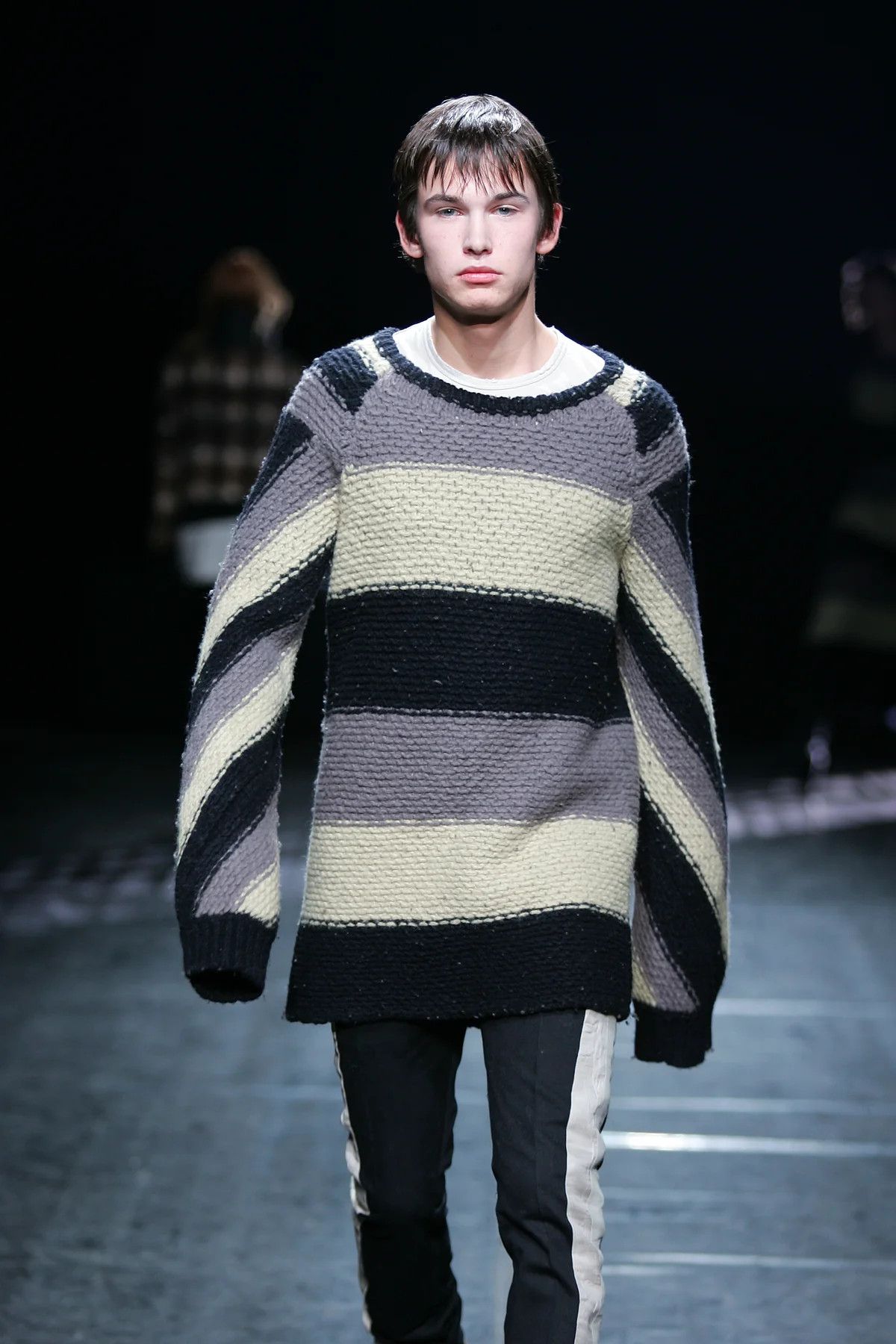 Rick Owens F/W 06 "DUSTULATOR" Striped Runway Linen & Cotton Pants M Size US 32 / EU 48 - 2 Thumbnail