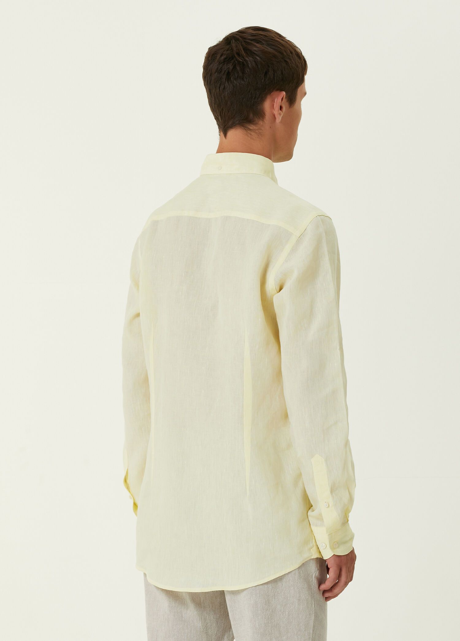 Eton ETON of Sweden contemporary fit yellow linen shirt 42 Large Size US L / EU 52-54 / 3 - 4 Thumbnail