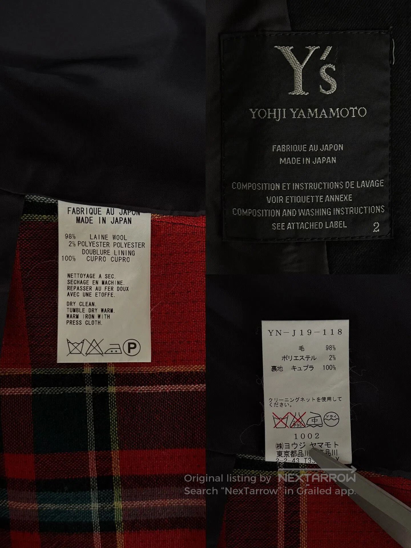 Y's Yohji Yamamoto 05AW Wool Blazer Jacket. Size M / US 6-8 / IT 42-44 - 7 Thumbnail