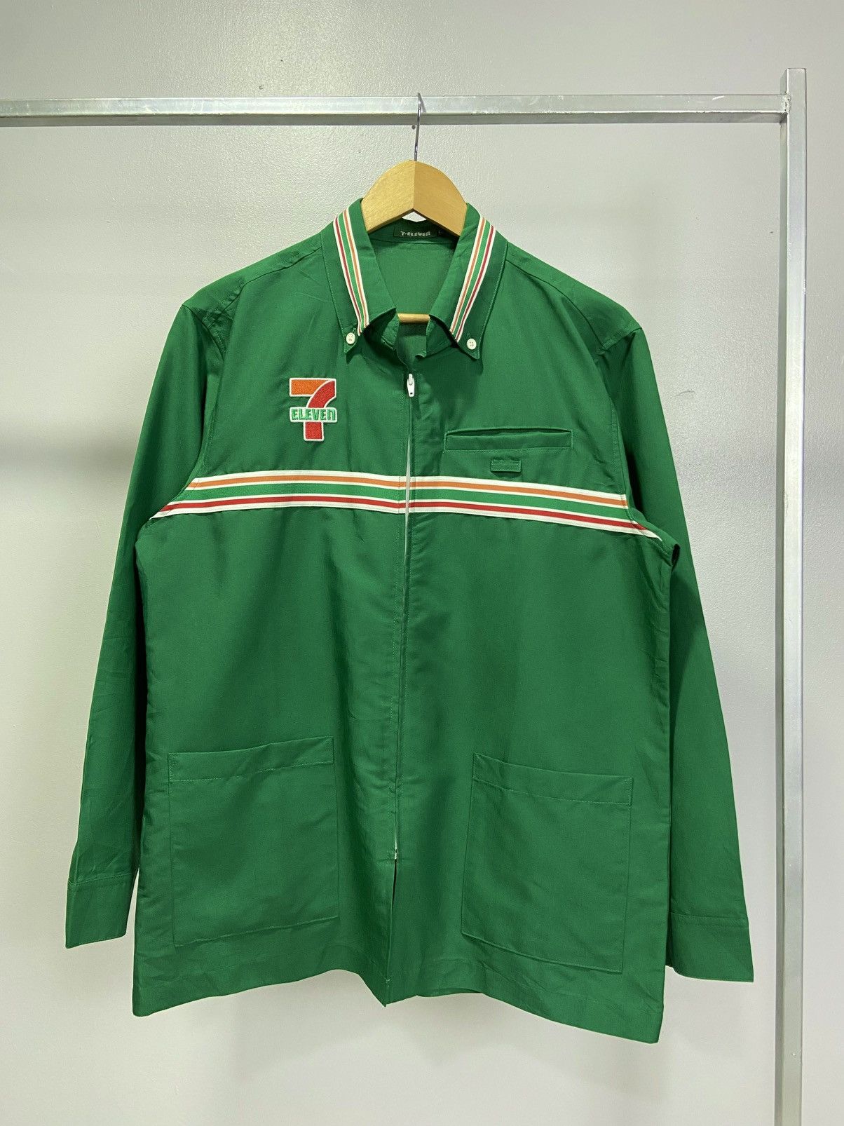 7 Eleven Uniform Zipper Shirt Long Sleeve