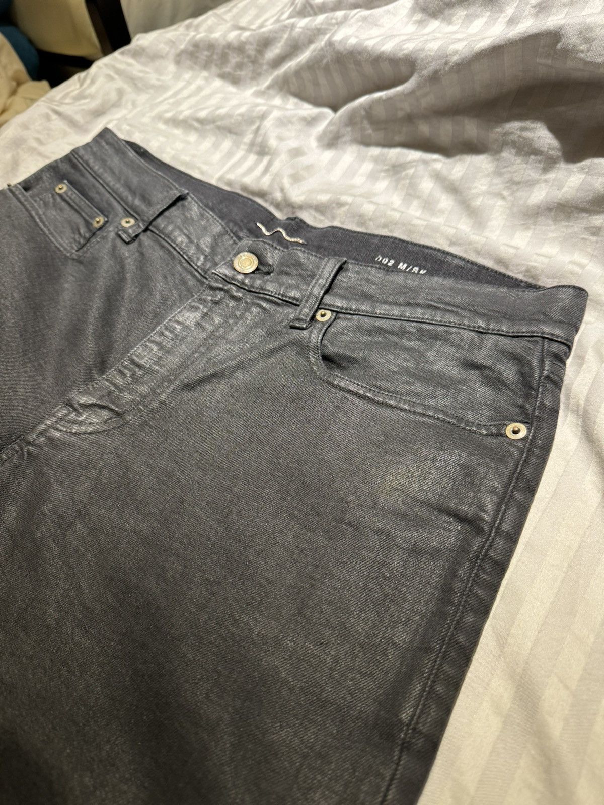 Saint Laurent Paris × Yves Saint Laurent Saint Laurent Waxed denim jeans 2014SS Size US 33 - 1 Thumbnail