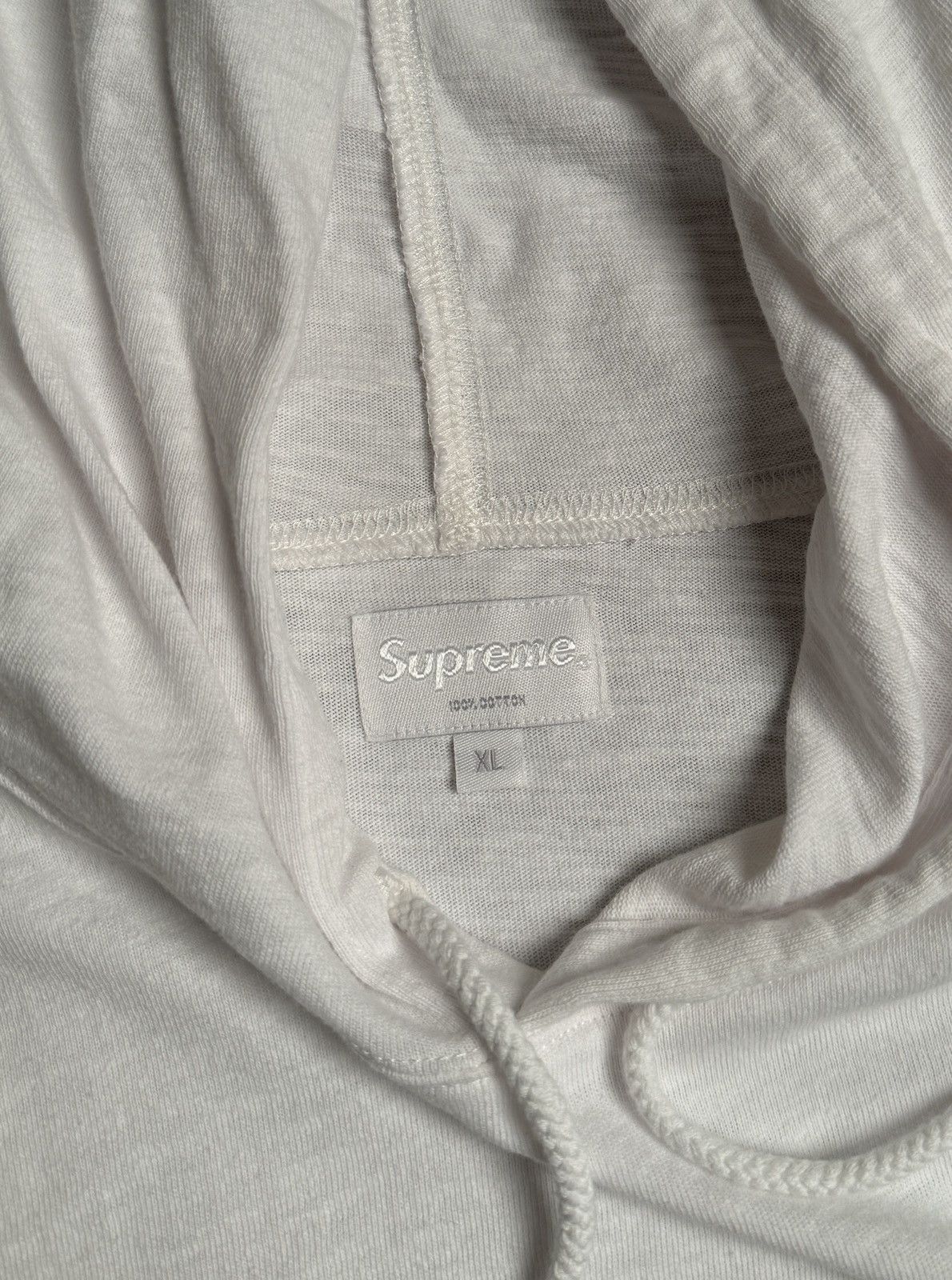 Supreme SUPREME “WARPED” WHITE HOODED LONGSLEEVE Size US XL / EU 56 / 4 - 4 Thumbnail
