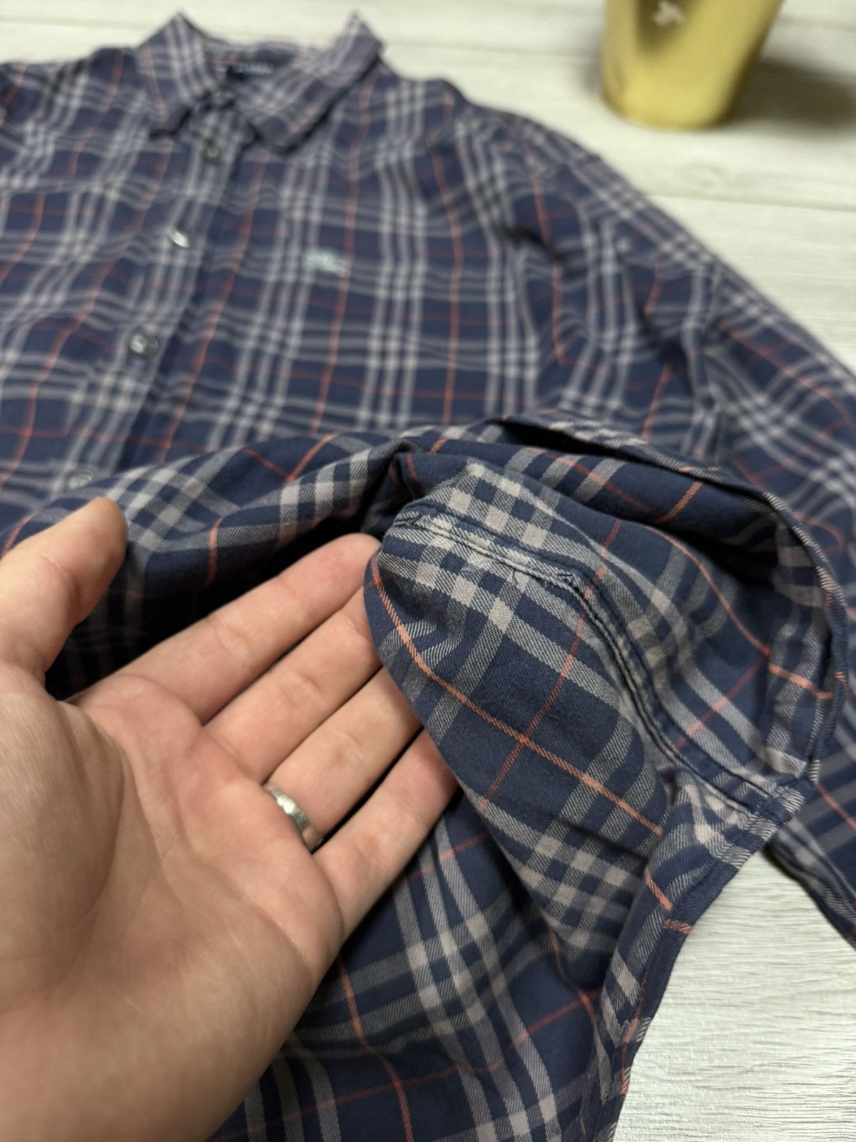 Burberry Burberry vintage dark blue nova check shirt buttons Size US M / EU 48-50 / 2 - 4 Thumbnail