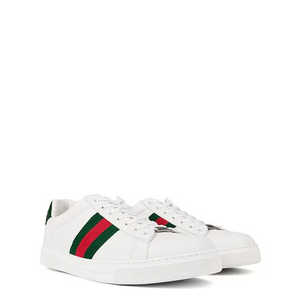Gucci Men'S Web Leather New Ace Low Top Trainers Size US 6 / EU 39 - 3 Thumbnail