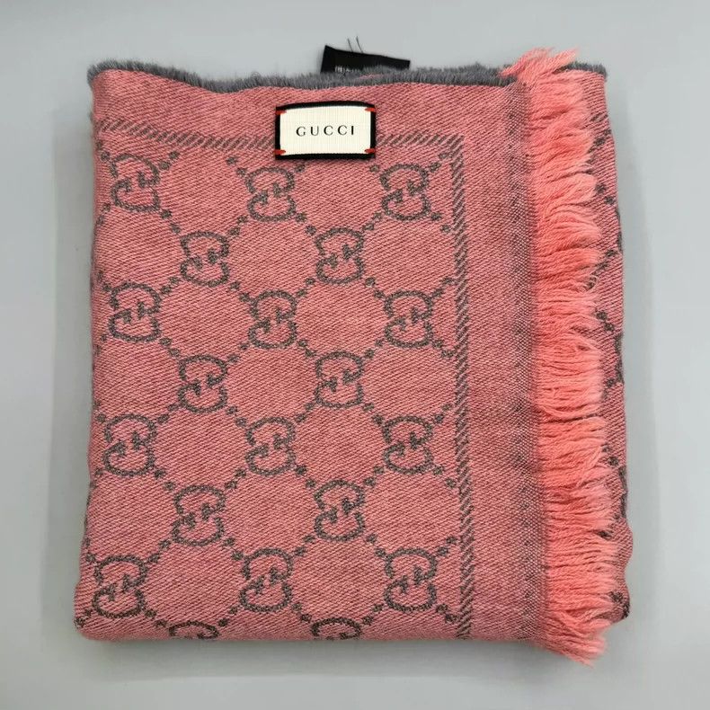 Gucci Gucci Pink double G double-sided full print scarf 2501-Next Size ONE SIZE - 3 Thumbnail