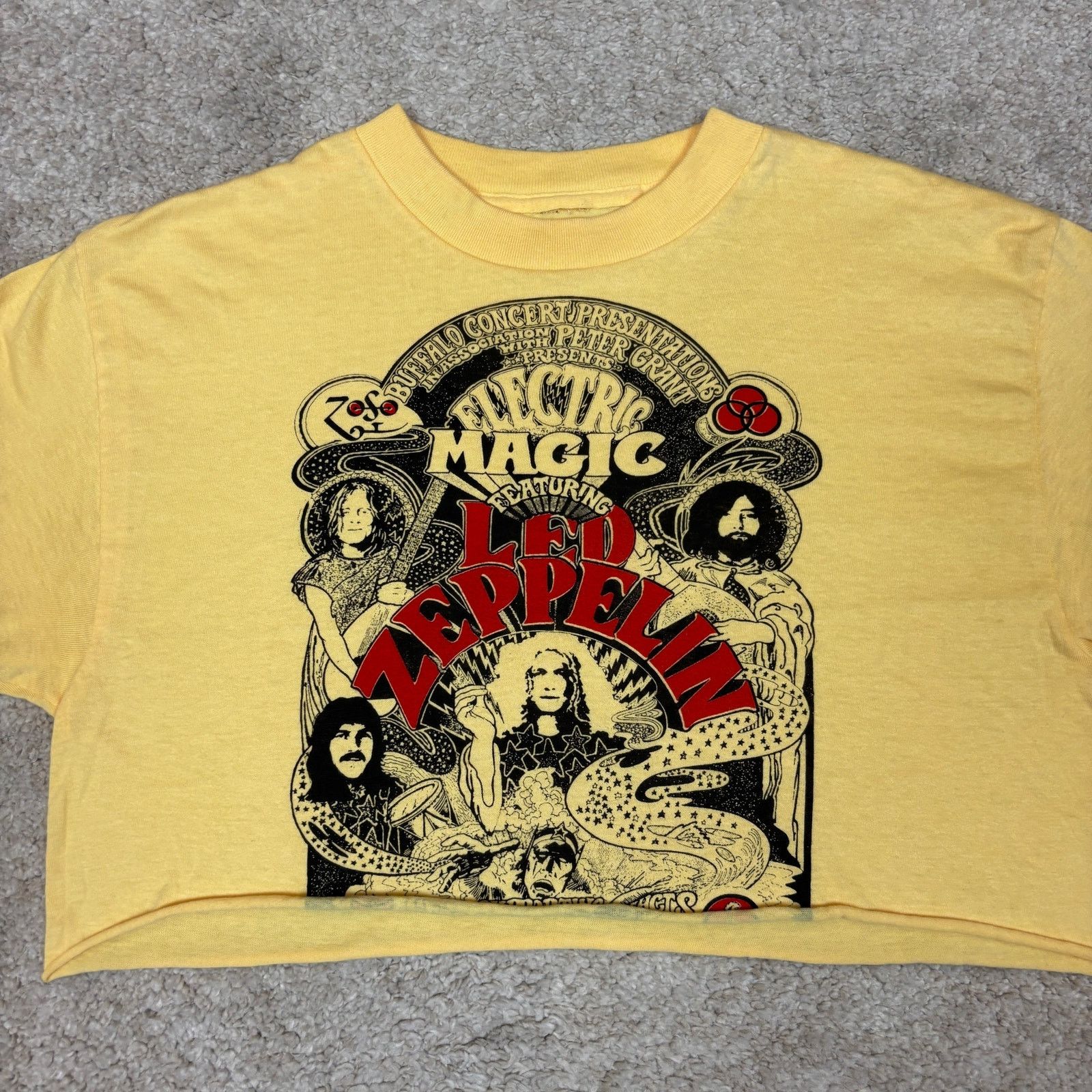 Led Zeppelin × Vintage Vintage 70s 80s Electric Magic Led Zeppelin Crop Shirt Large Size L / US 10 / IT 46 - 2 Thumbnail