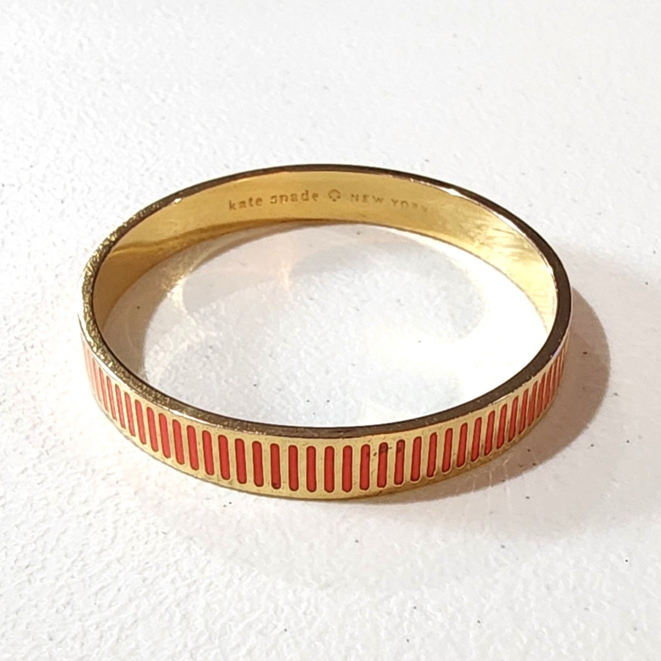Kate Spade Kate Spade At Your Service Orange Enamel Bangle Bracelet Size ONE SIZE - 4 Thumbnail