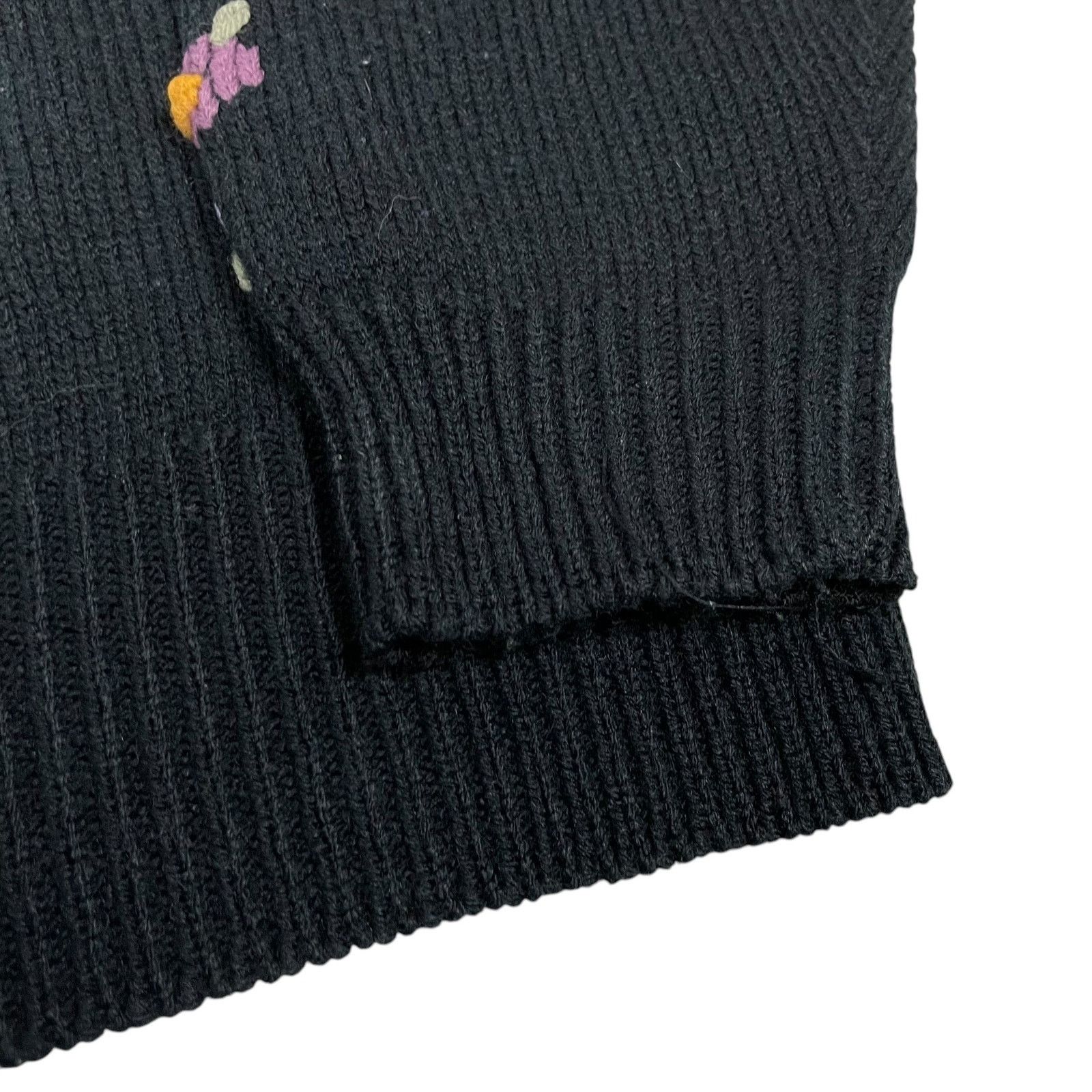 Saint Michael Saint Michael Women Black Floral Knit Pullover Sweater 12-14 Size XL / US 12-14 / IT 48-50 - 3 Thumbnail