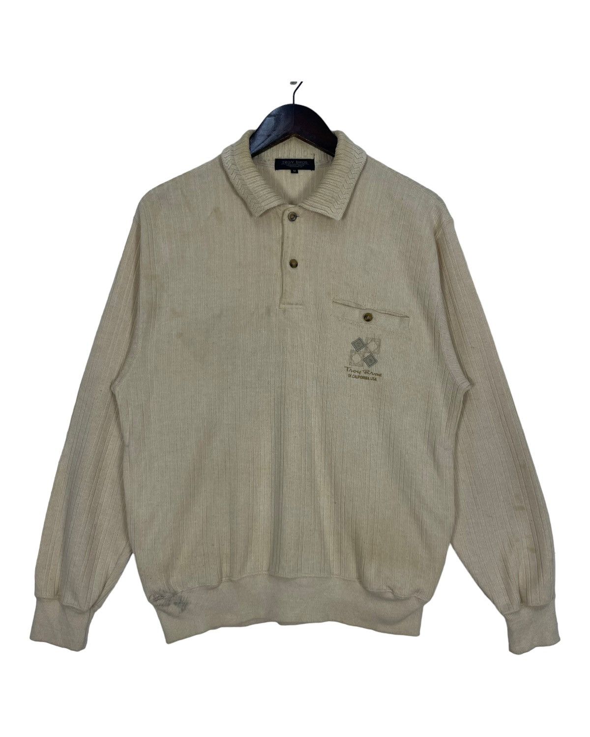 image of Archival Clothing x Vintage Troy Bros Sweatshirt Collar in Chocolate, Men's (Size Small)