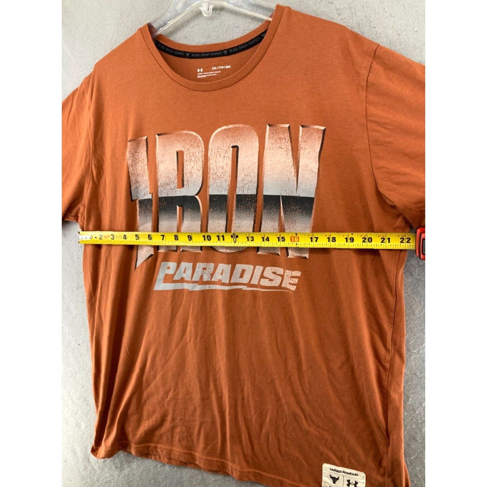 Under Armour Under Armour Project Rock Shirt Mens XXL Orange Gym Activewear Rock Size US XXL / EU 58 / 5 - 2 Thumbnail