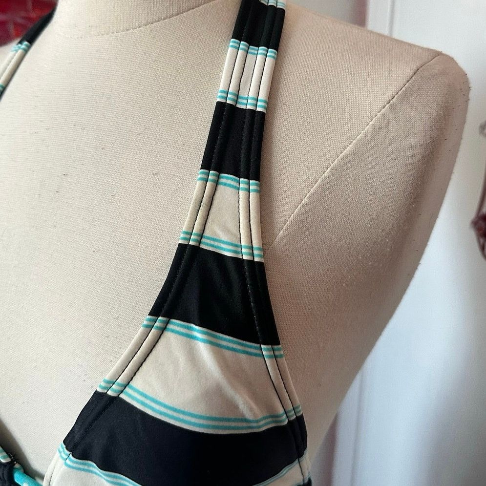 Other hula honey blue black white striped halter bikini top Size M / US 6-8 / IT 42-44 - 2 Thumbnail