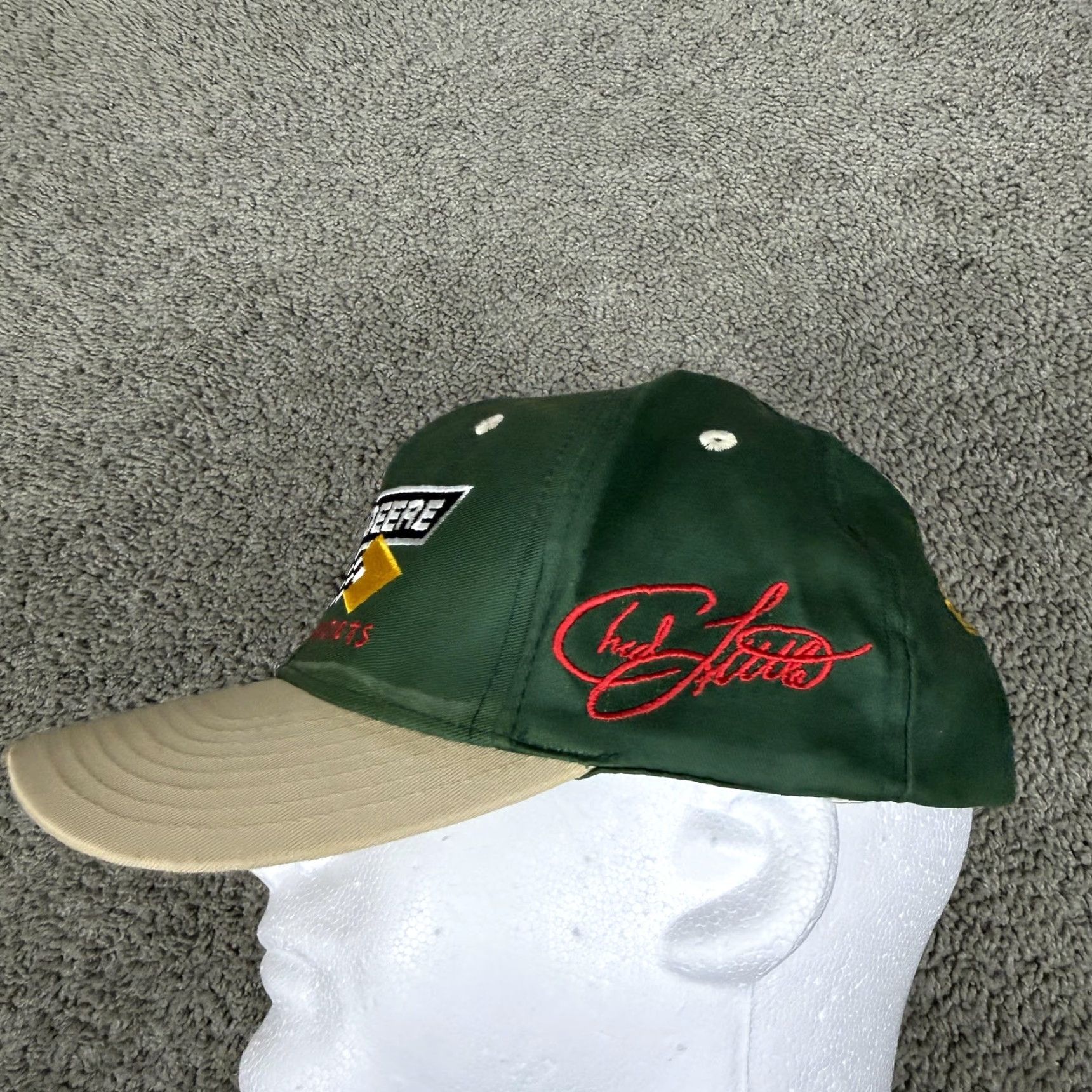 John Deere VINTAGE John Deere Motorsports Hat Cap Snap Back Mens One Size Green Racing 90s Size ONE SIZE - 4 Thumbnail