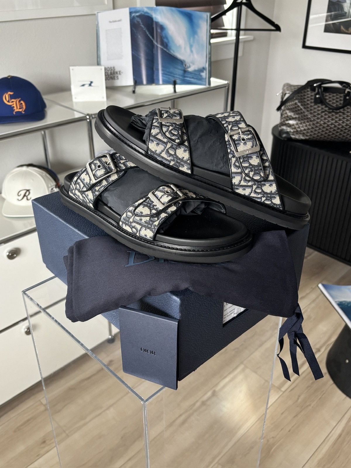 Dior DIOR | 47 | OBLIQUE LOGO SANDALS MULES Size US 14 / EU 47 - 3 Thumbnail