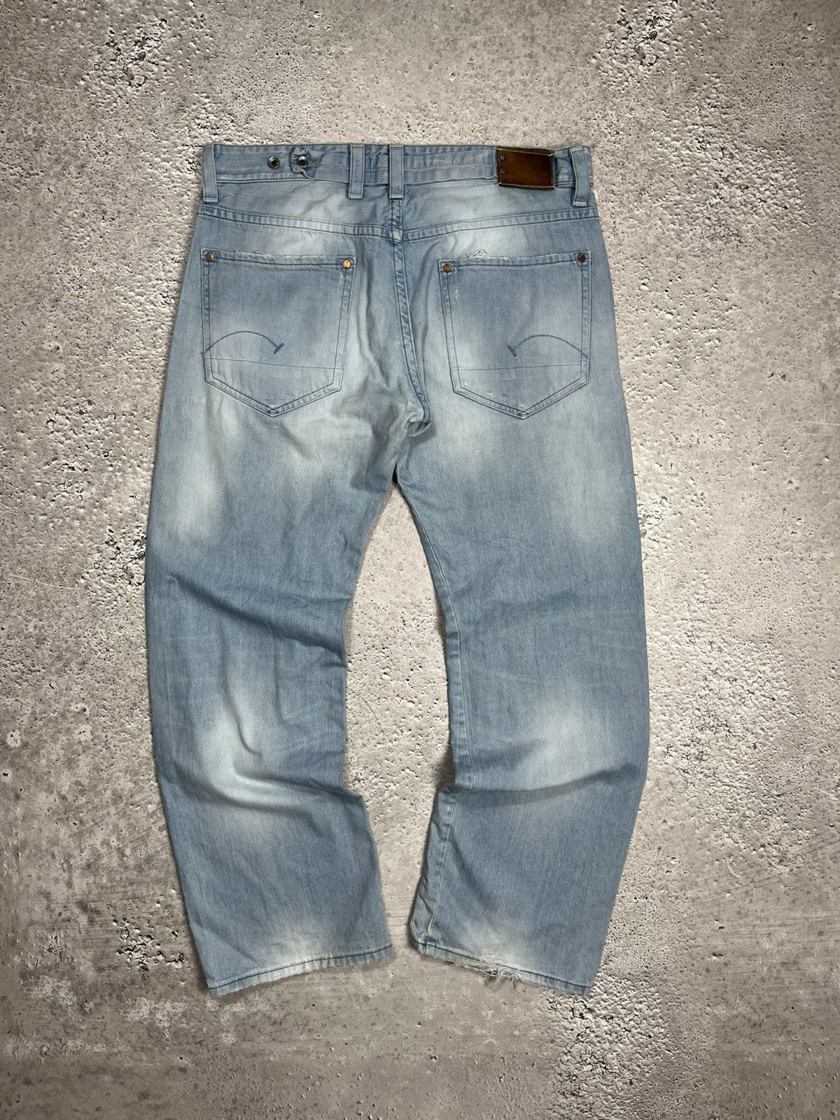 G-Star G-Star RAW Baggy Light Wash Distressed Jeans Men’s Size US 36 / EU 52 - 1 Thumbnail