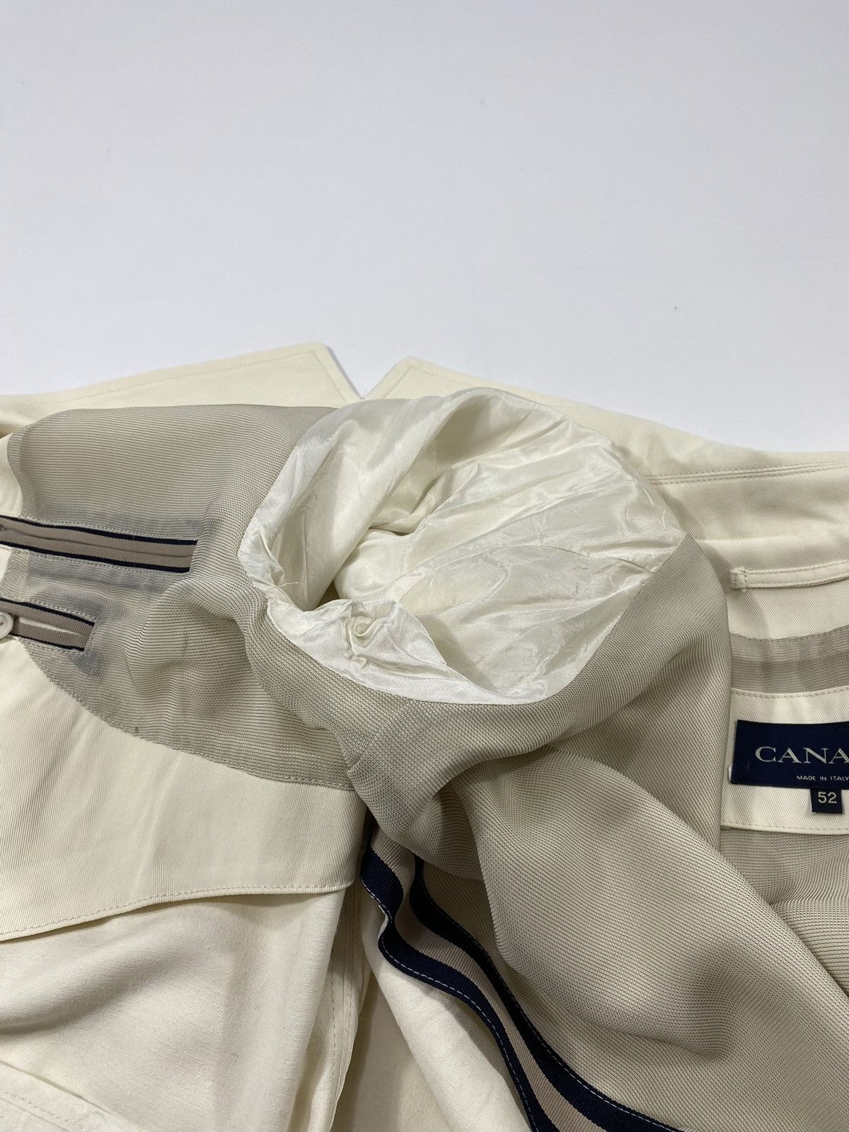 Canali 🔥LASTDROP🔥 Canali Milk Nylon Zip Pocket Blazer Nylon Jacket Size US XL / EU 56 / 4 - 13 Thumbnail