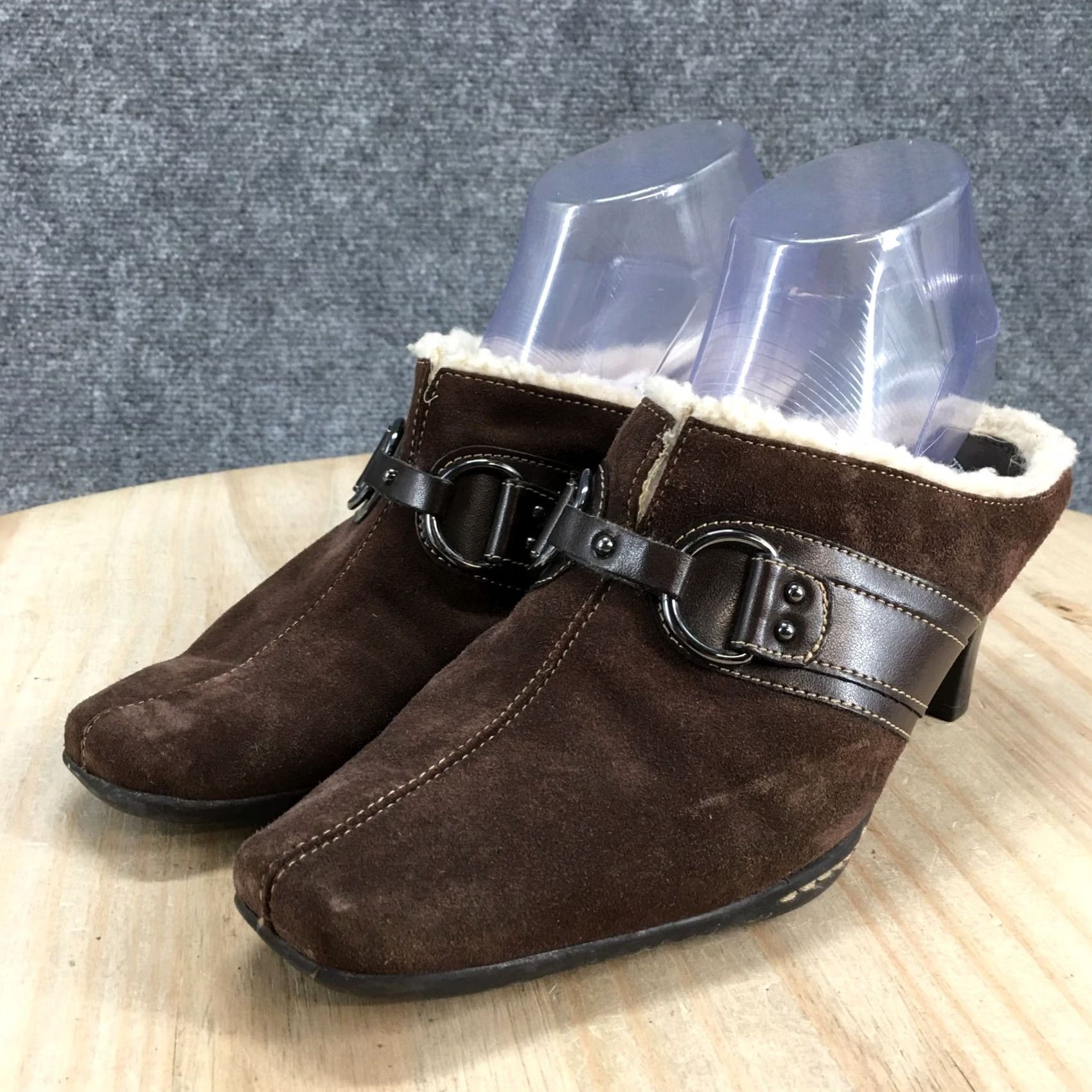 Vintage Aerosoles Sandals Womens 7.5 M Cinch Of Salt Slip On Lined Mules Brown Suede Size US 8 / IT 38 - 6 Thumbnail