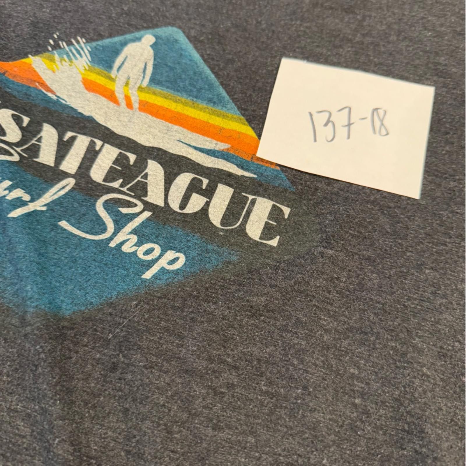 Other Techstyles Assateague Surf Shop gray graphic tee SZ LG Size US L / EU 52-54 / 3 - 6 Thumbnail
