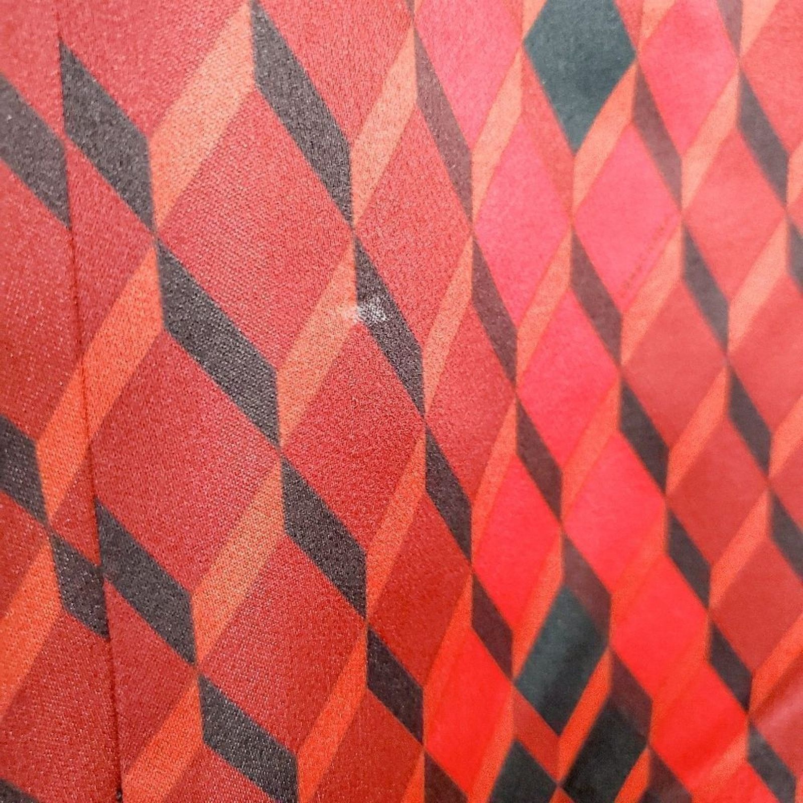 Longchamp Longchamp Red Black Diamond Print Sheath Shift Mini Dress M Size M / US 6-8 / IT 42-44 - 6 Thumbnail