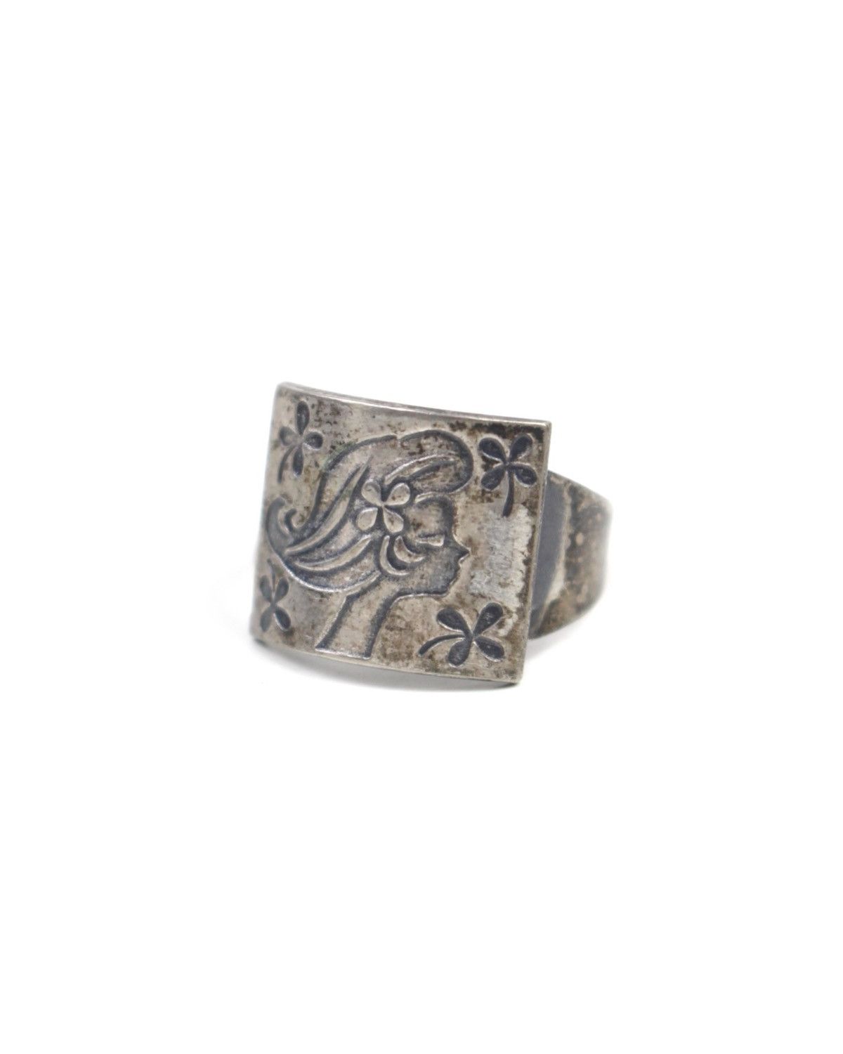 Vintage 2000S JAPANESE MADE FLOWER MAIDEN METAL RING Size ONE SIZE - 1 Thumbnail