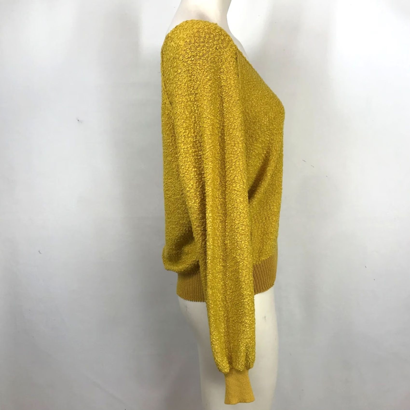 Vintage CODE X MODE Women Medium Gold Long Sleeve V Neck Pullover Top Size M / US 6-8 / IT 42-44 - 4 Thumbnail