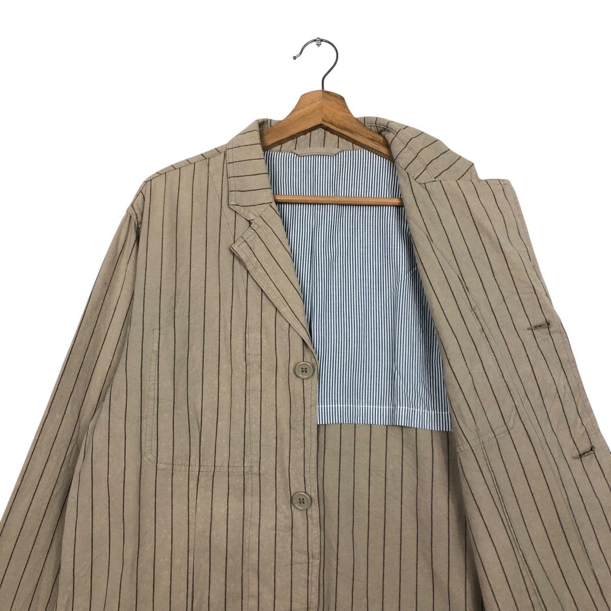 Japanese Brand Vtg Hickory Chore Jacket Striped Hillcrop Club Issey Miyake Size US L / EU 52-54 / 3 - 13 Thumbnail