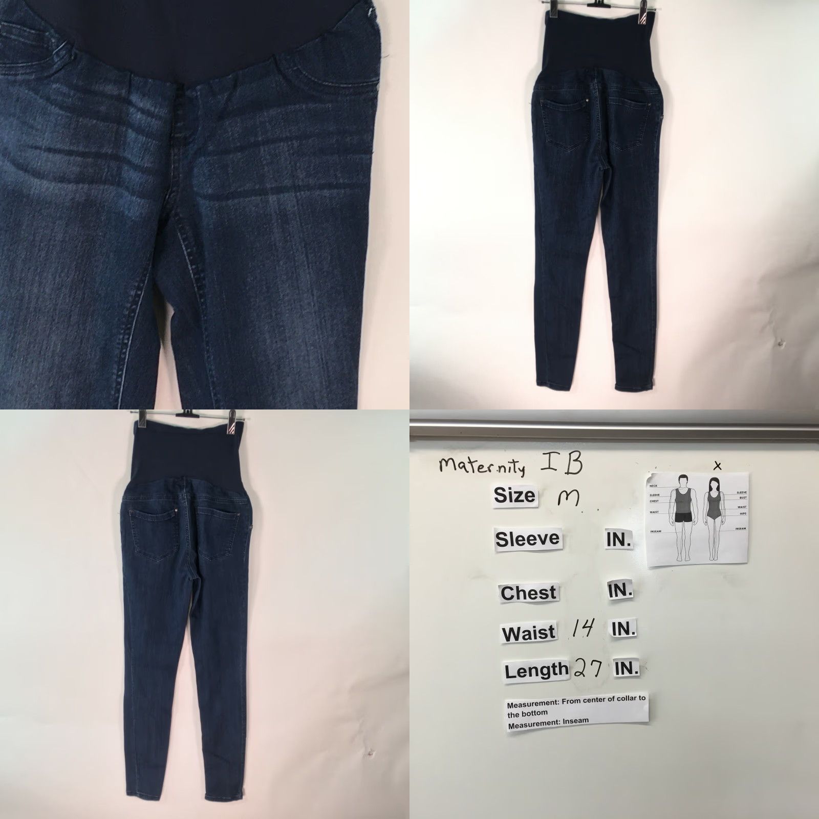 Vintage Women's Indigo Blue Maternity Jeans M 28X27 Size 28" / US 6 / IT 42 - 8 Thumbnail