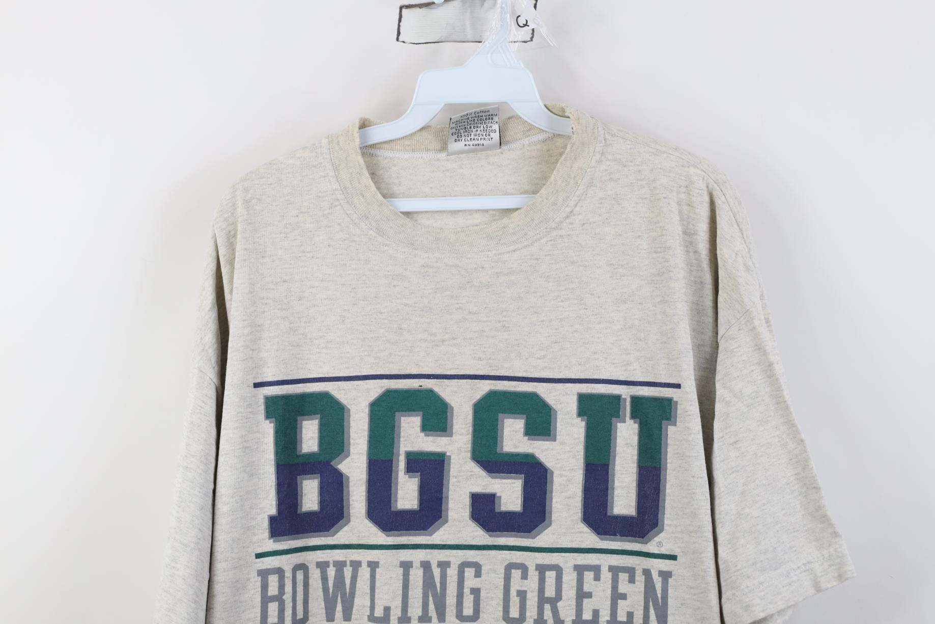 Vintage Vintage 90s Bowling Green State University T-Shirt Gray USA Size US XL / EU 56 / 4 - 2 Thumbnail