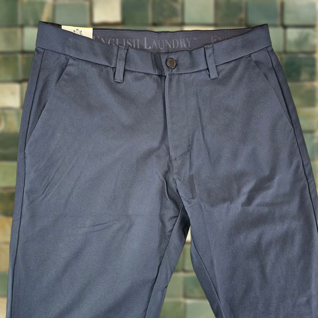 English Laundry English Laundry Pants Mens 32x32 Chino Beltless Fit Regular Blue Polyester Casual Workwear Size US 32 / EU 48 - 1 Thumbnail