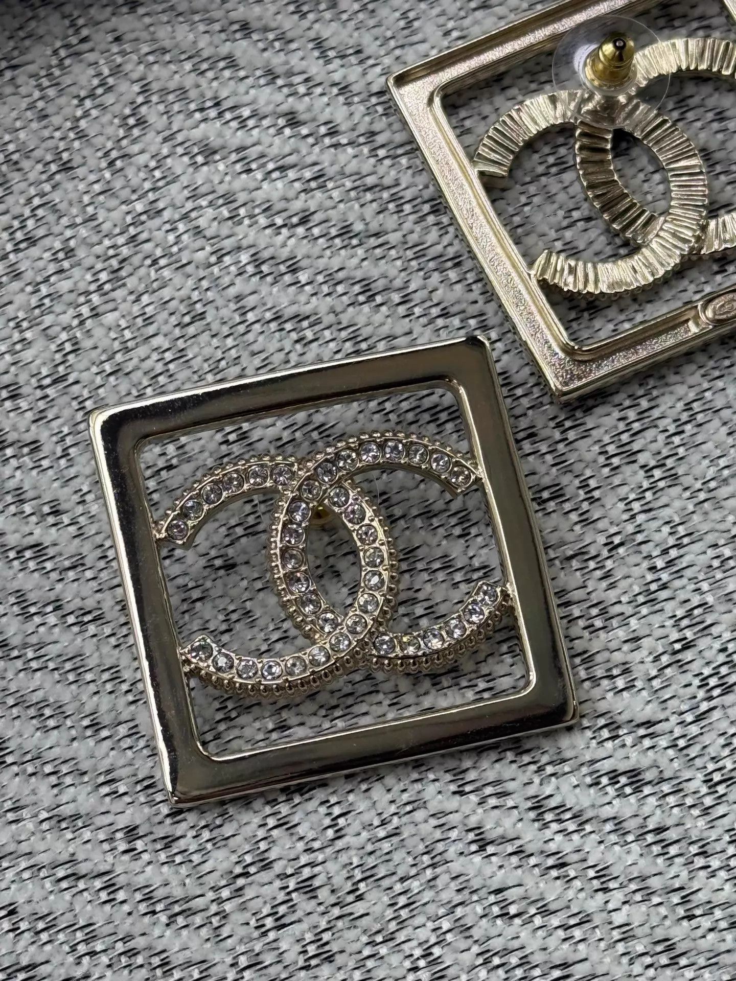Chanel Chanel Large Square CC Logo Earrings New Size ONE SIZE - 3 Thumbnail