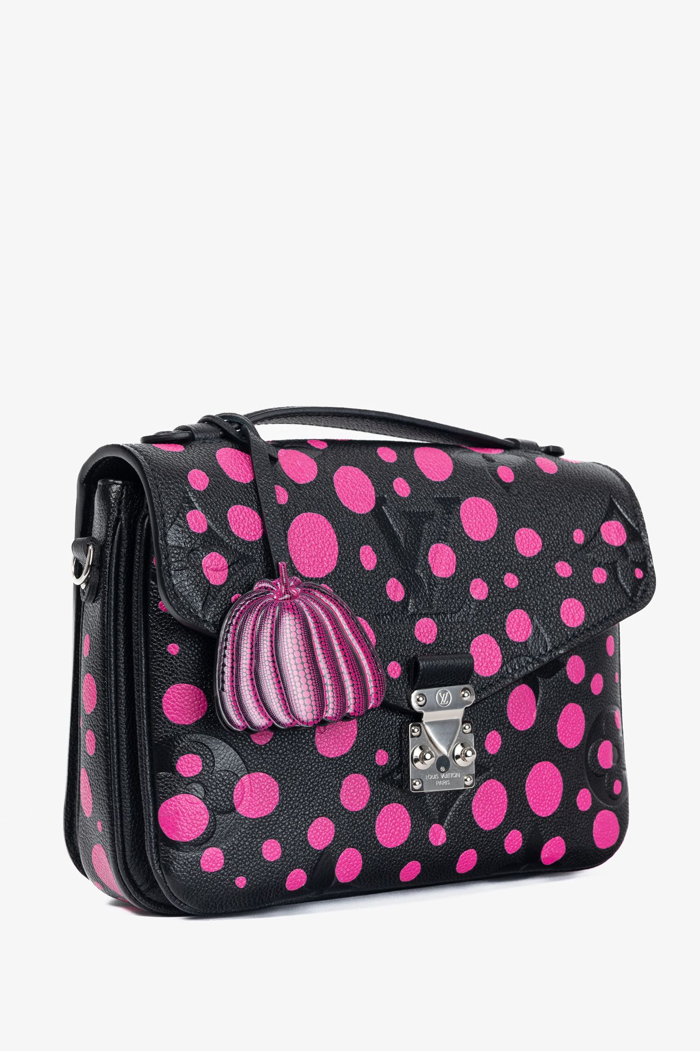 Louis Vuitton × Yayoi Kusama Louis Vuitton Pochette Metis MM Black & Fuchsia Satchel Size ONE SIZE - 2 Thumbnail